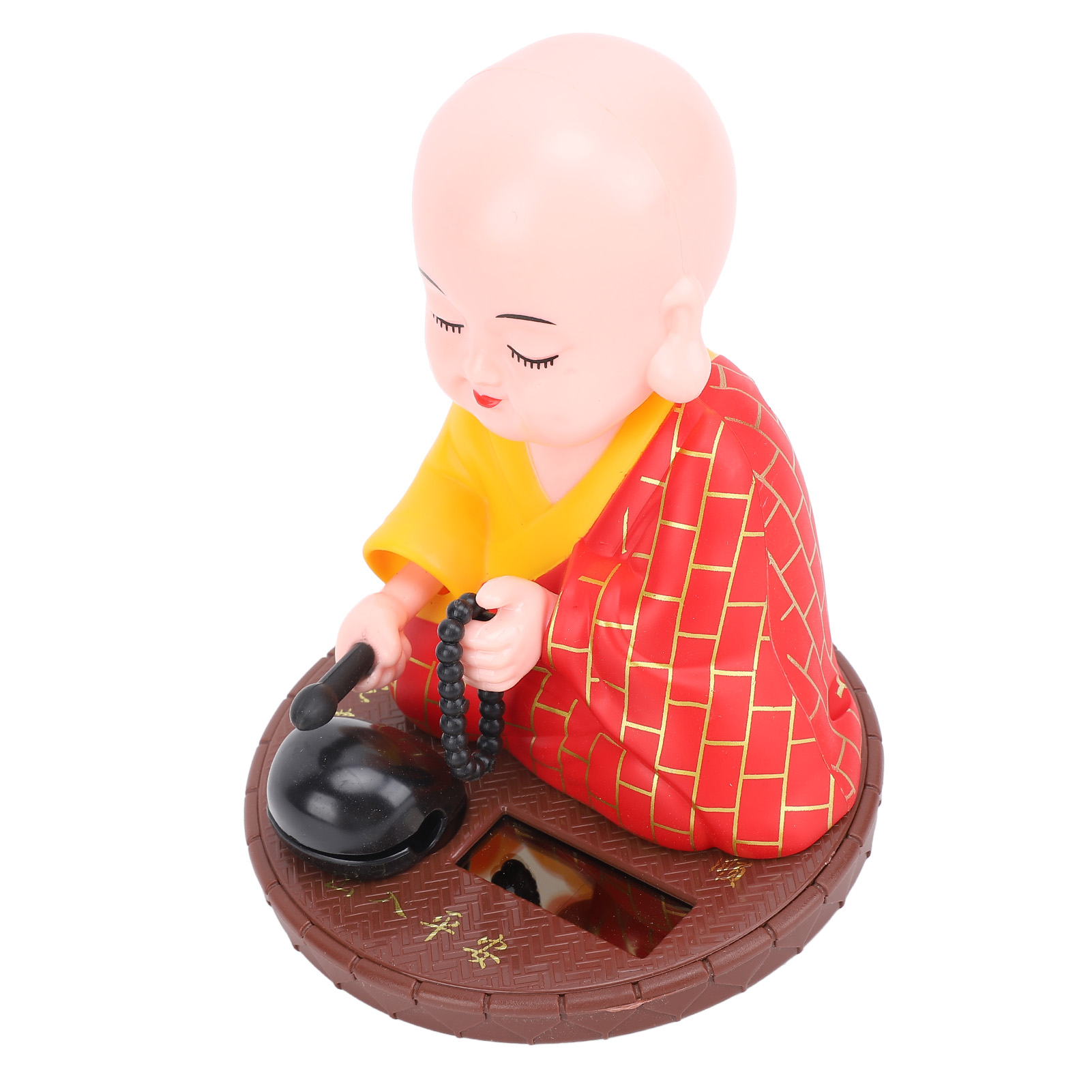 Estatuilla de coche con energía solar monje sereno tablero adorno para decoración de escritorio de coche - Imagen 18 de 18
