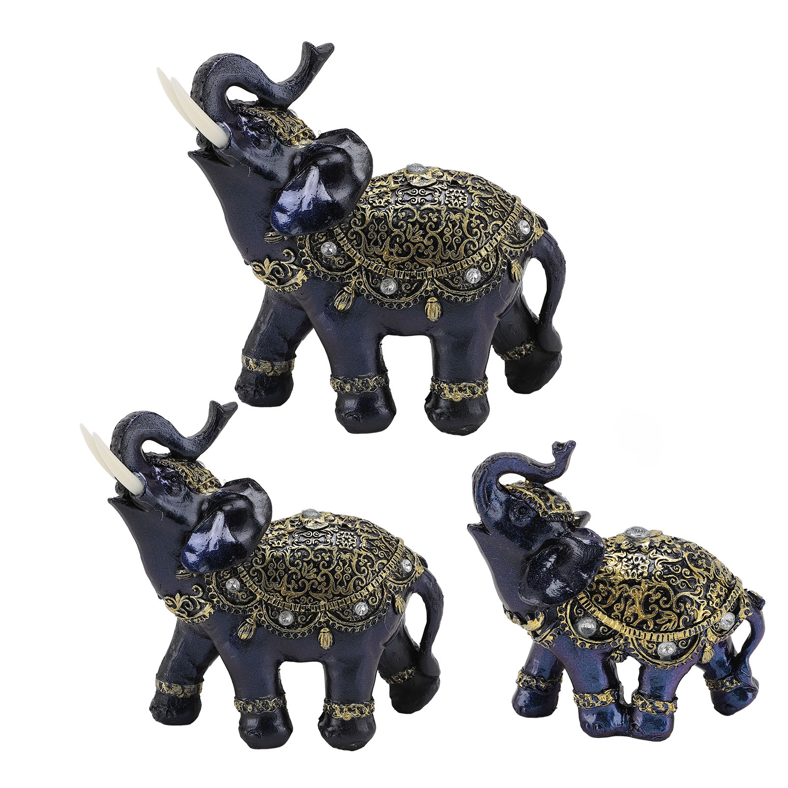 HG Elephant Figurine Resin Feng Shui Wealth Lucky Elephant Statue Decorative Orn