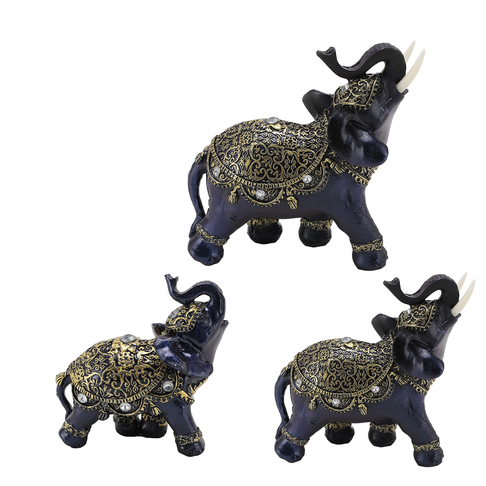 HG Elephant Figurine Resin Feng Shui Wealth Lucky Elephant Statue Decorative Orn