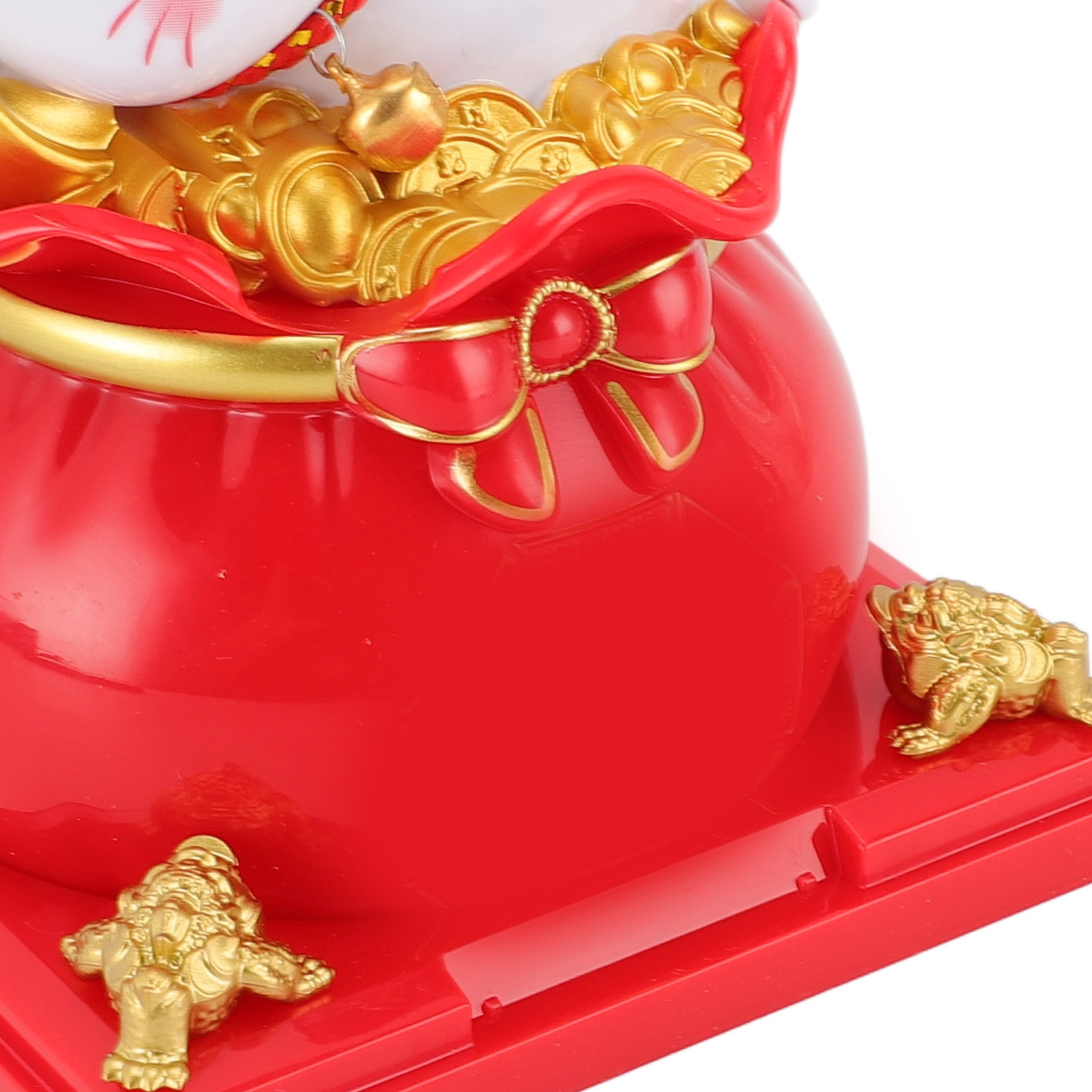 Lucky Cat Waving Arm ABS Solar Powered Light Induction Wealth Welcoming Fortune