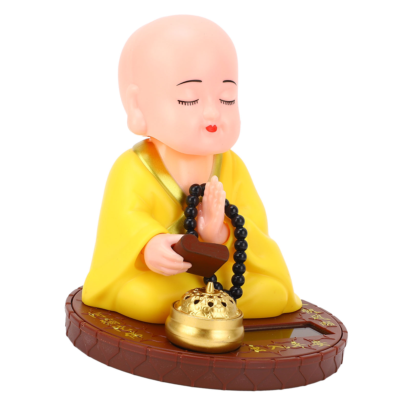 Little Monk Figurine Solar Powered Auto Nodding Little Monk Statue For Office