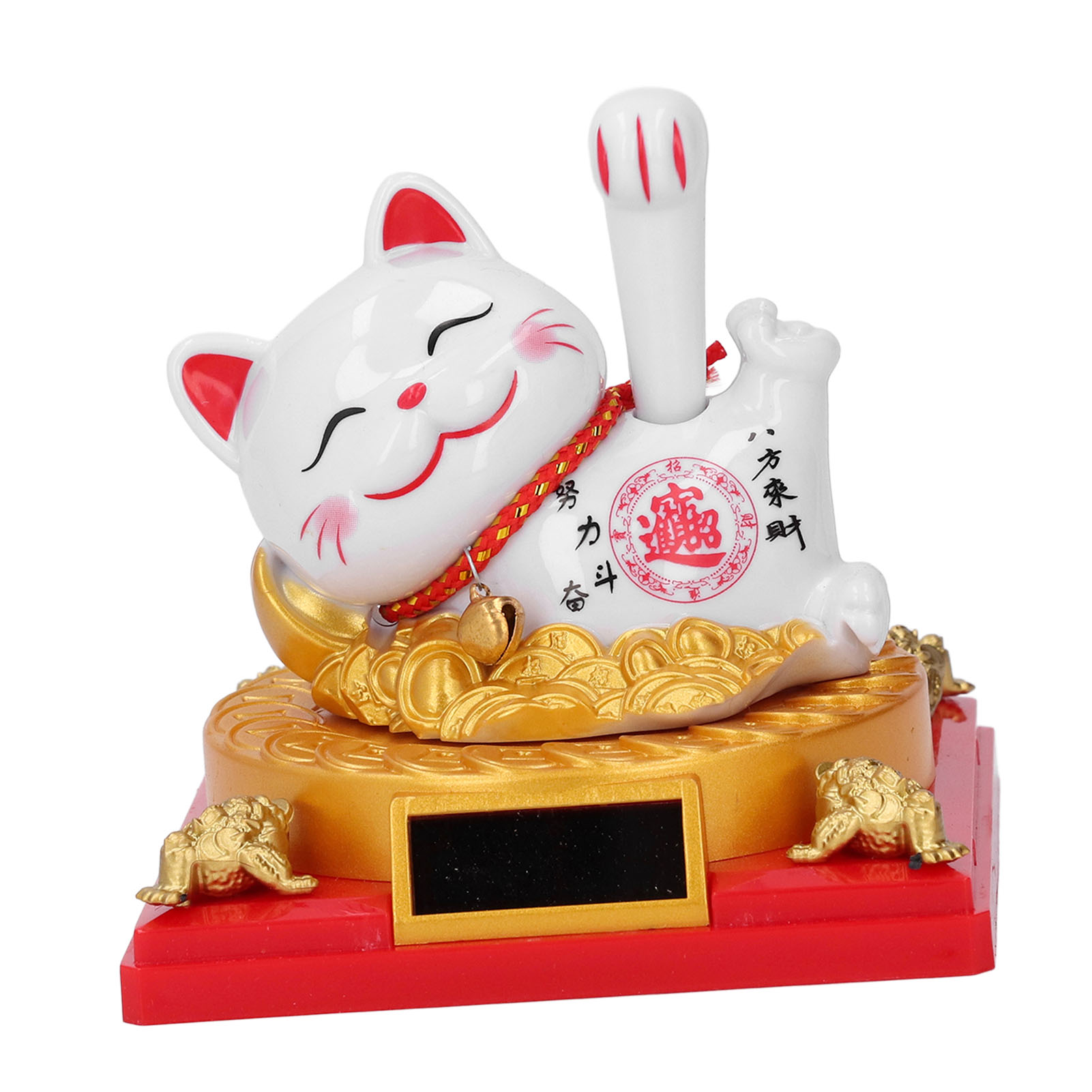 NEW Lying Waving Fortune Cat Solar Powered Wealth Welcoming Lucky Cat Decoration