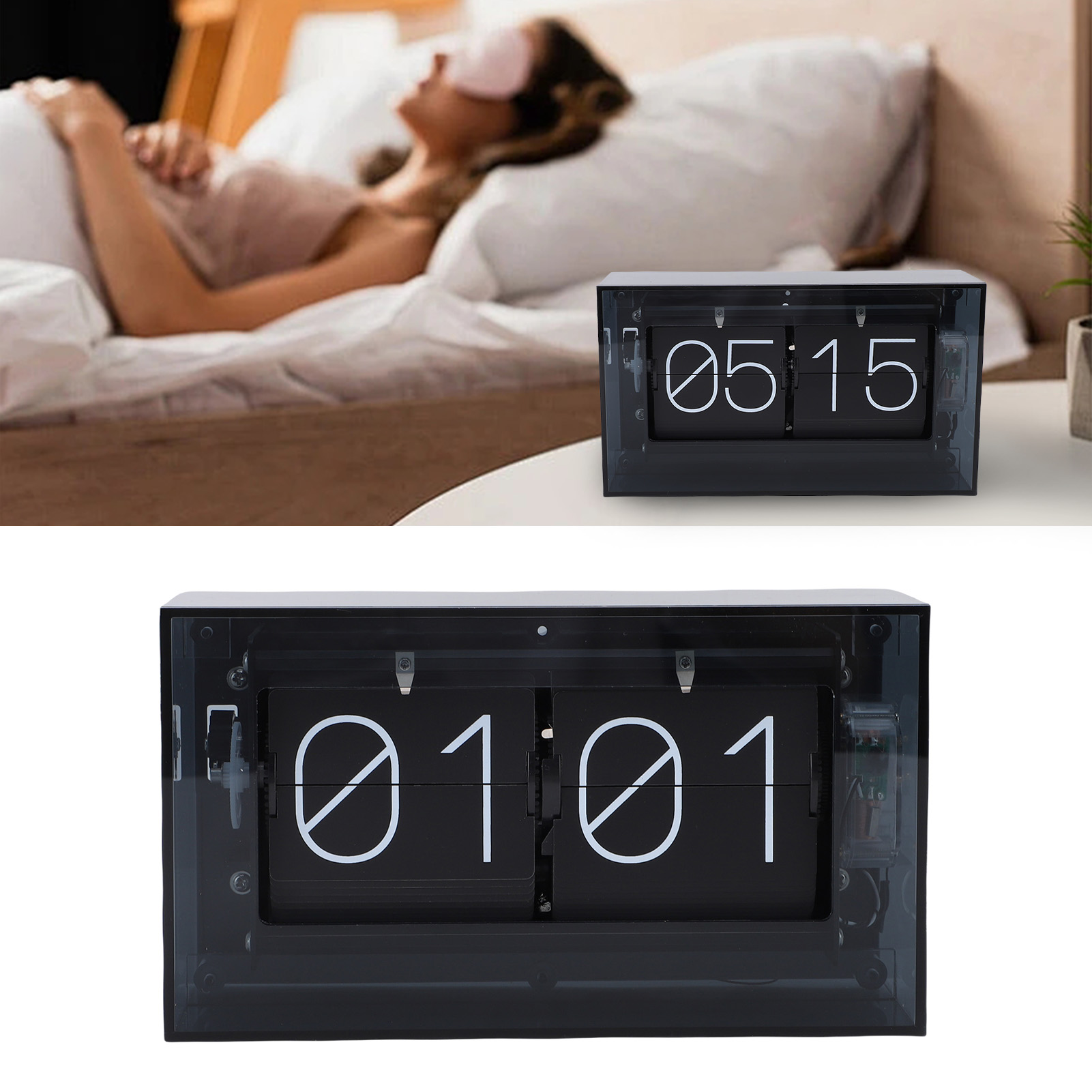 Retro Flip Down Clock Mechanical Vintage Clock for Office Desk Decoration - Picture 14 of 21