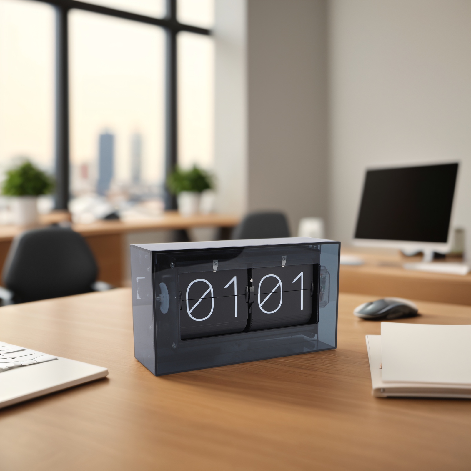 Retro Flip Down Clock Mechanical Vintage Clock for Office Desk Decoration - Picture 15 of 21