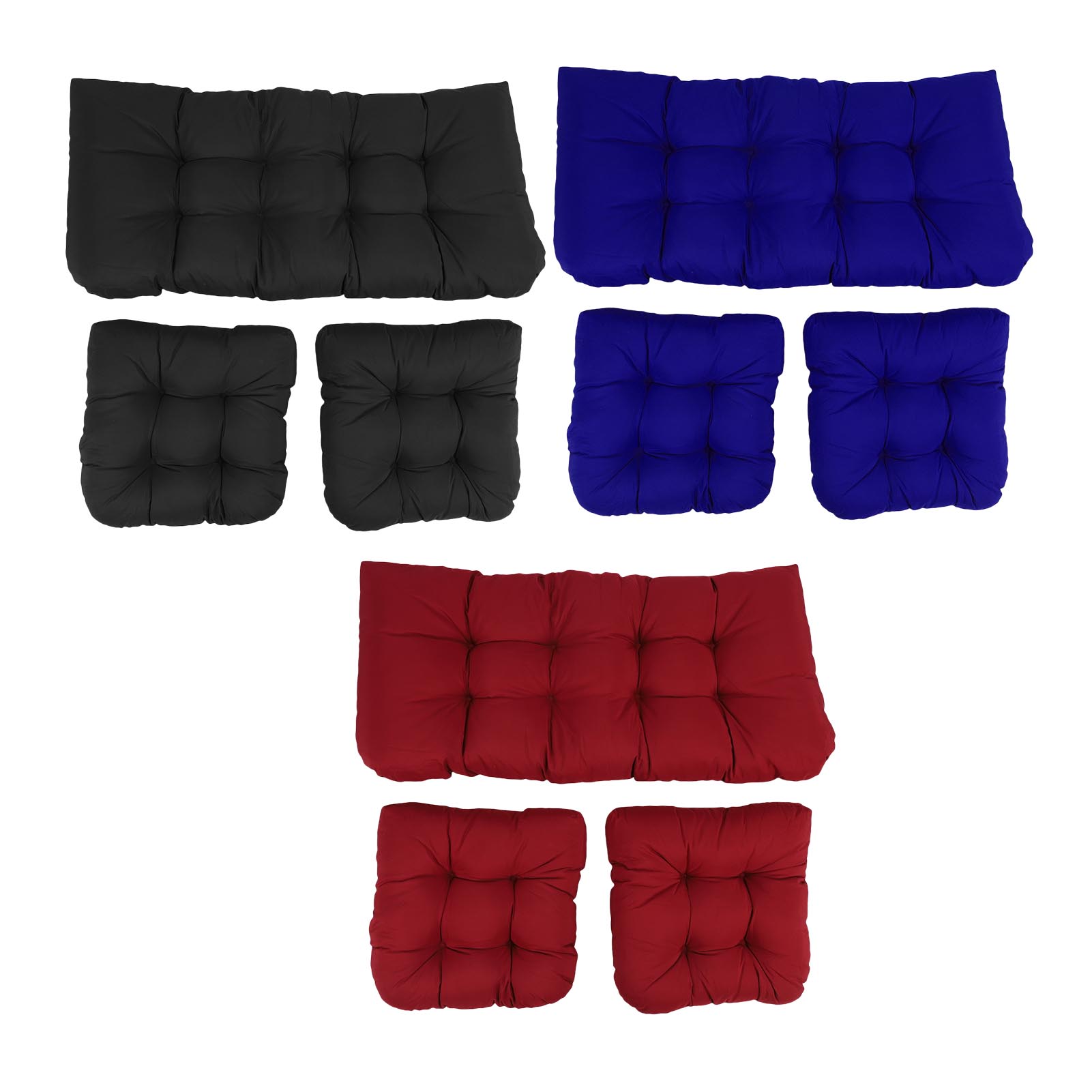 3pcs Indoor Tufted Wicker Chair Cushions 1 Loveseat And 2 U Shape Cushions US - Picture 30 of 32