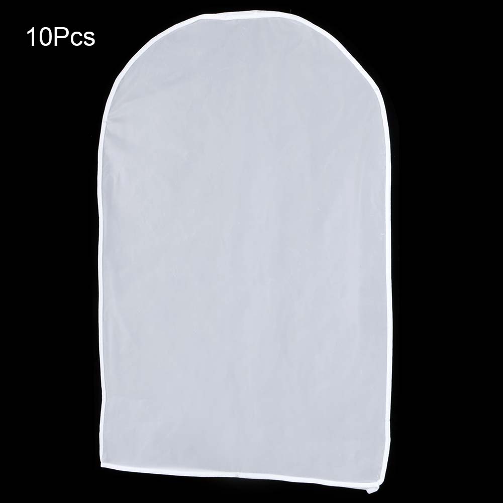 NEW 10Pcs Household Transparent Hanging Clothes Garment Suit Dust Cover Coat