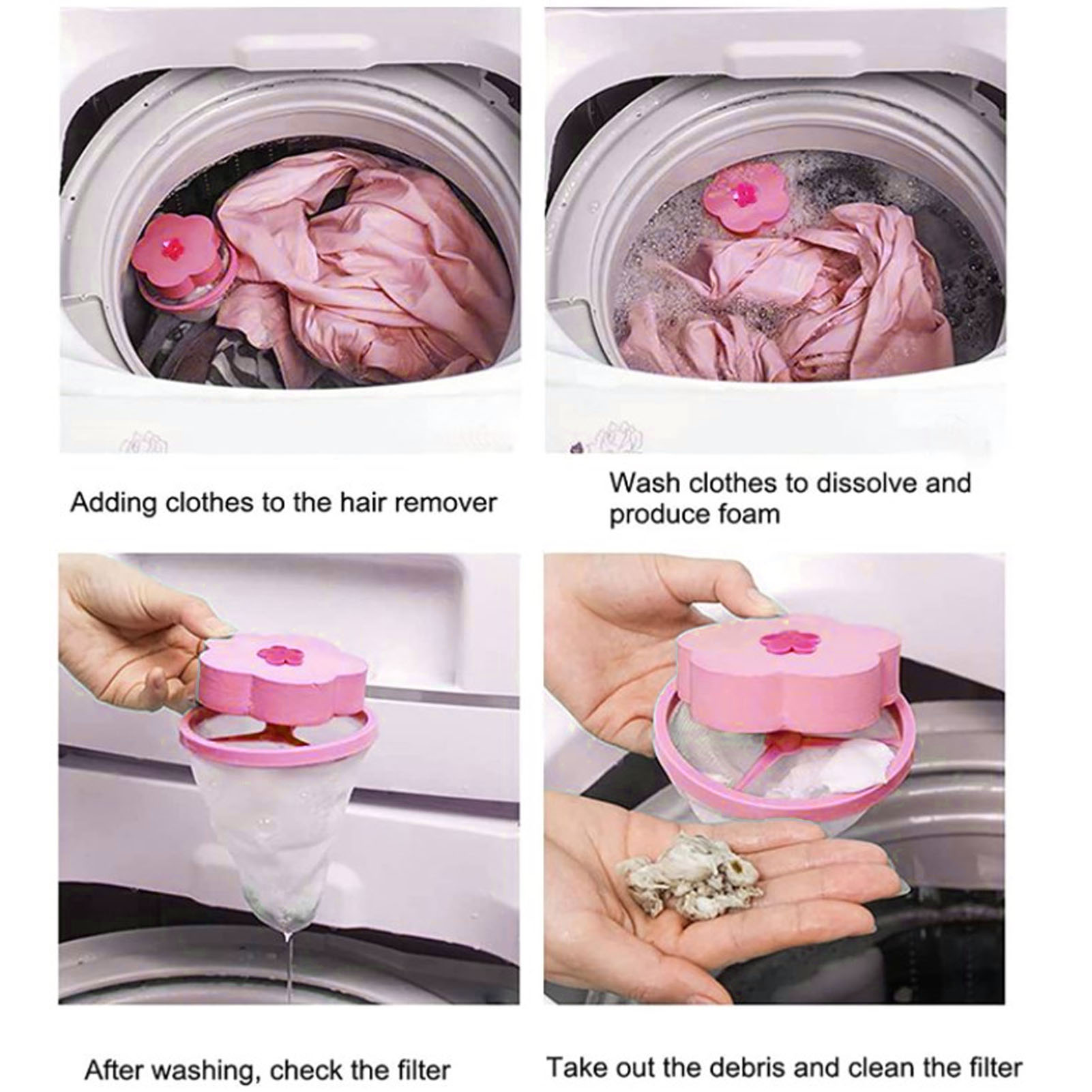 Washing Machine Filter Bag Floating Reusable Laundry Hair Mesh Remover For