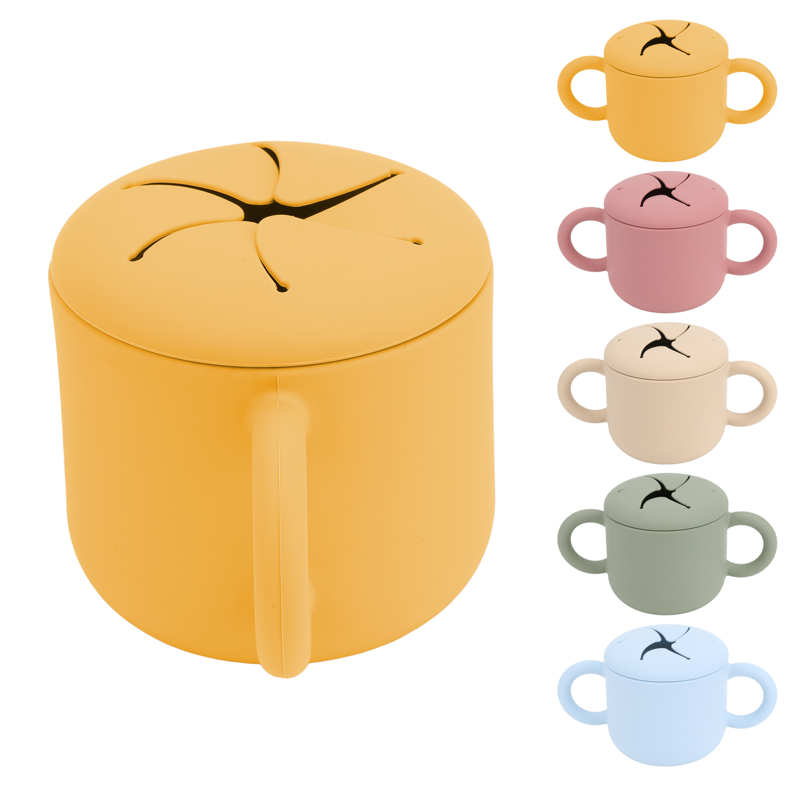 Juego de fugas de fácil limpieza con diseño de asas dobles de silicona para aprendizaje para bebés - Imagen 13 de 18