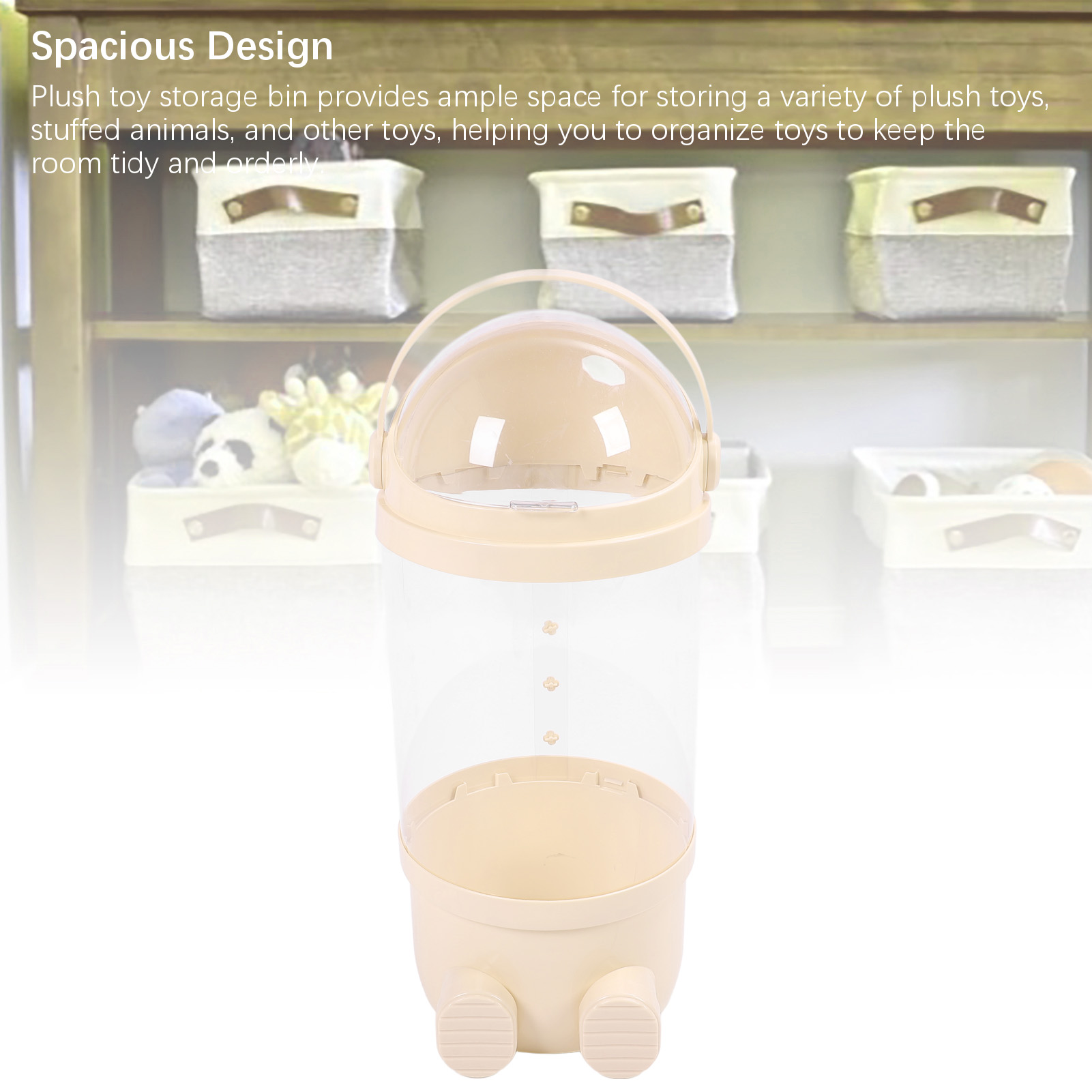 Animal En Peluche De Stockage Tube 65 Cm En Plastique Transparent De Jouet FR - Photo 14/21