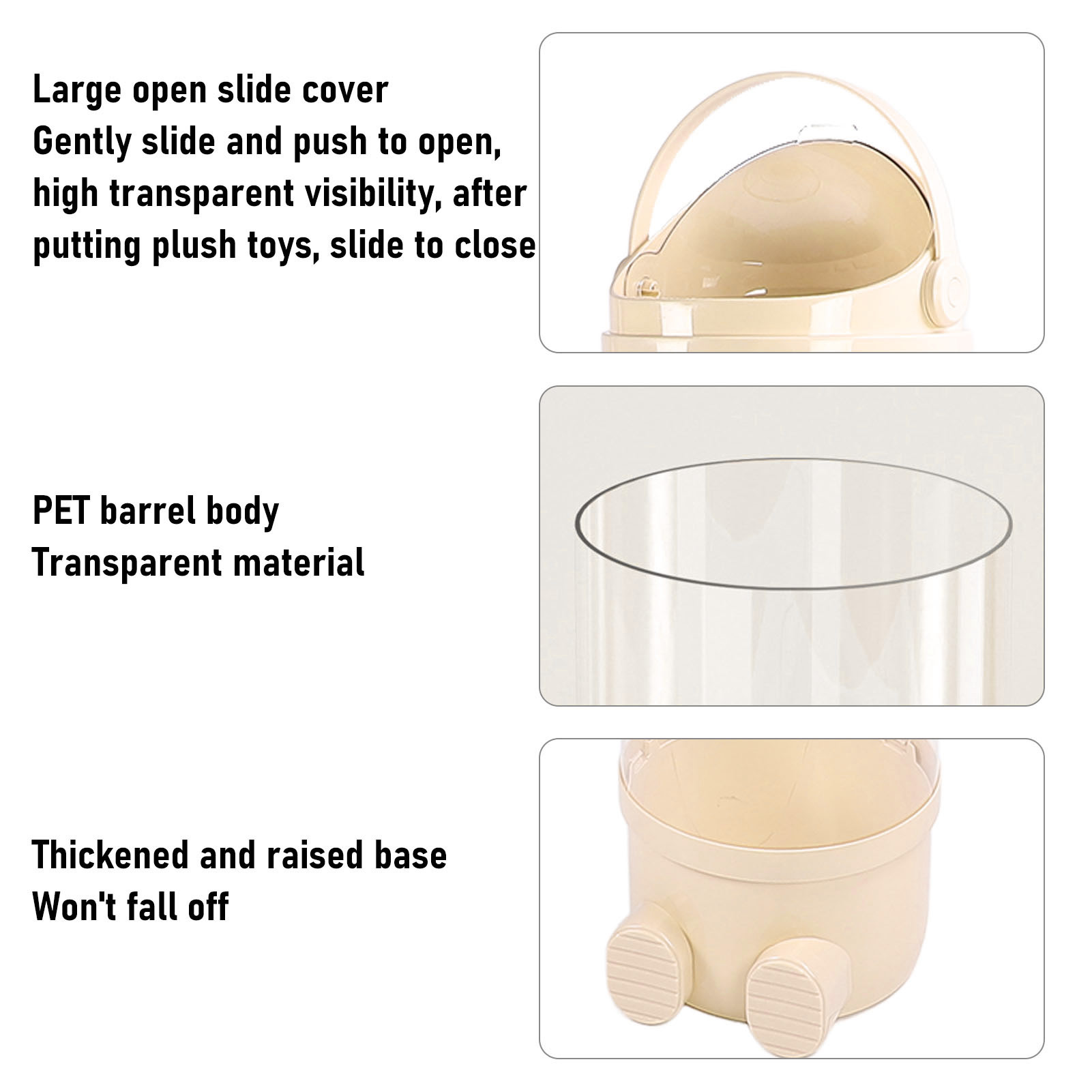 Animal En Peluche De Stockage Tube 65 Cm En Plastique Transparent De Jouet FR - Photo 15/21