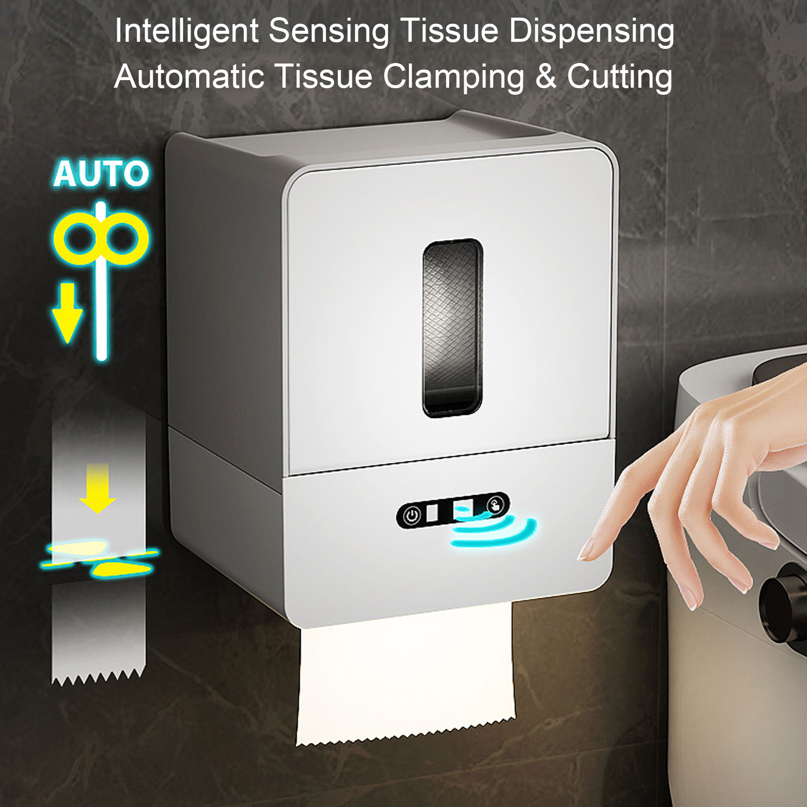 Automatic Paper Towel Dispenser for Kitchen Bathroom Touchless Night Light