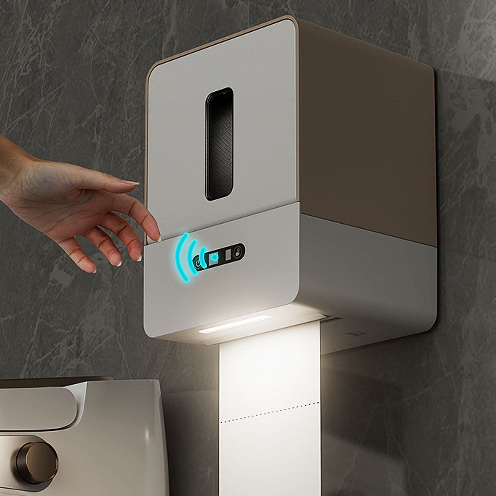 Automatic Paper Towel Dispenser with Night Light for Kitchen Bathroom Toilet