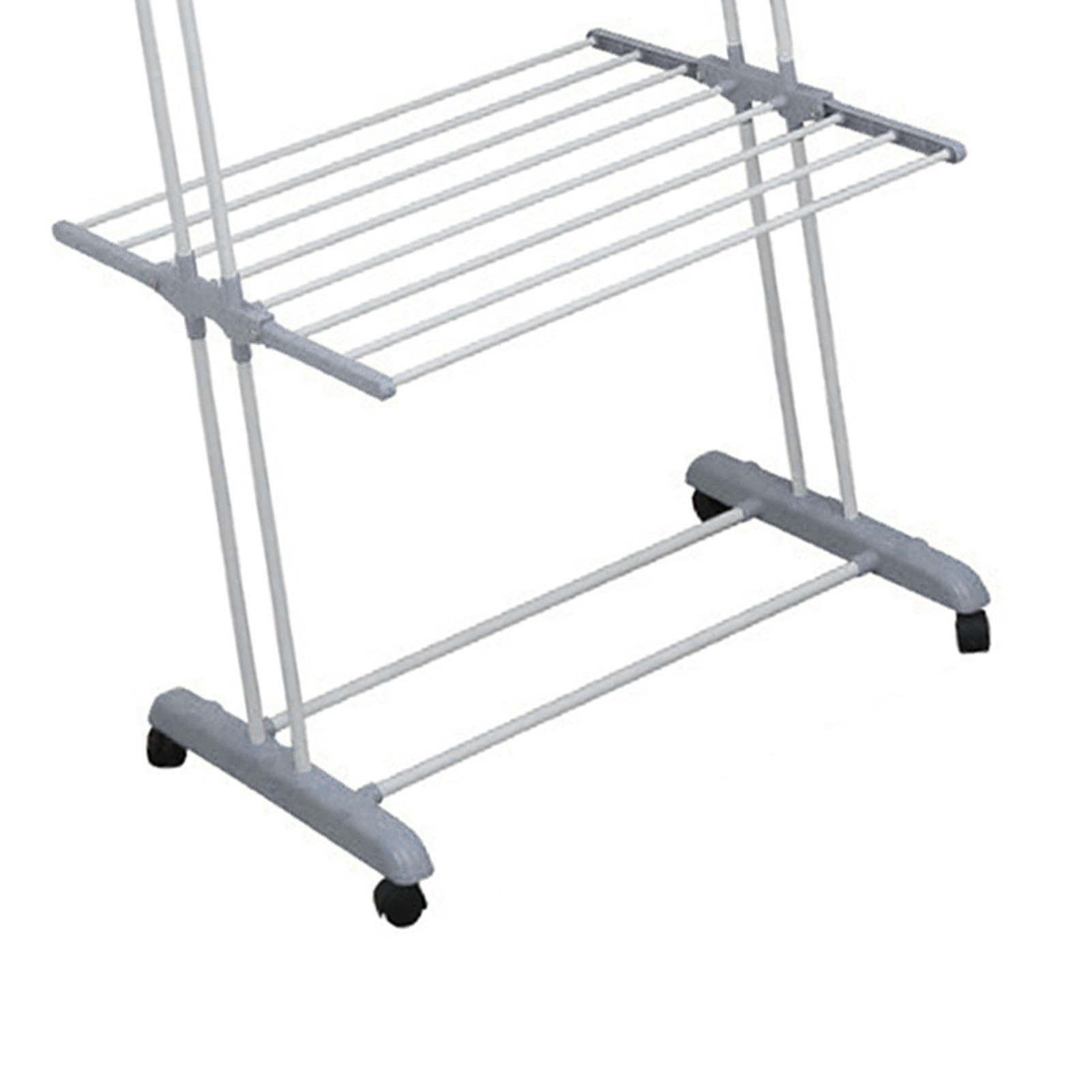 Movable Clothes Drying Rack Foldable Oversized 4-Tier Drying Rack with 4 castor