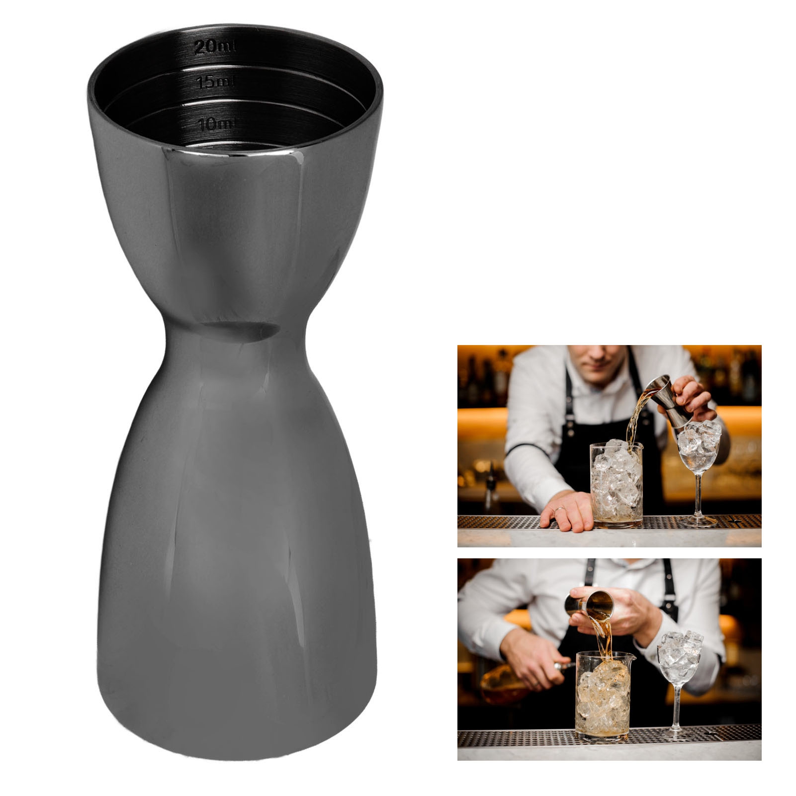 Cocktail Double Jigger Stainless Steel Wine Measuring Cup Bar Bartending