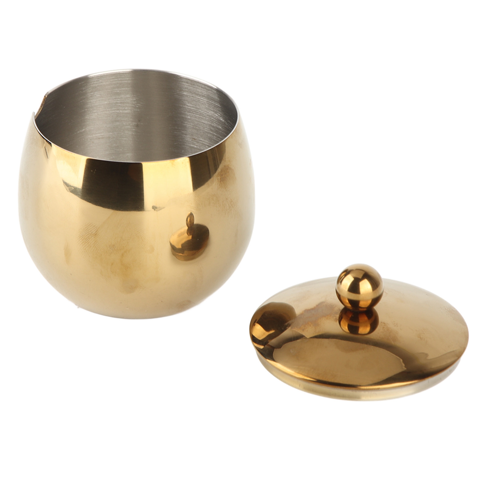 Large Stainless Steel Sugar Bowl Spice Jar With Lid Storage For Salt Candy
