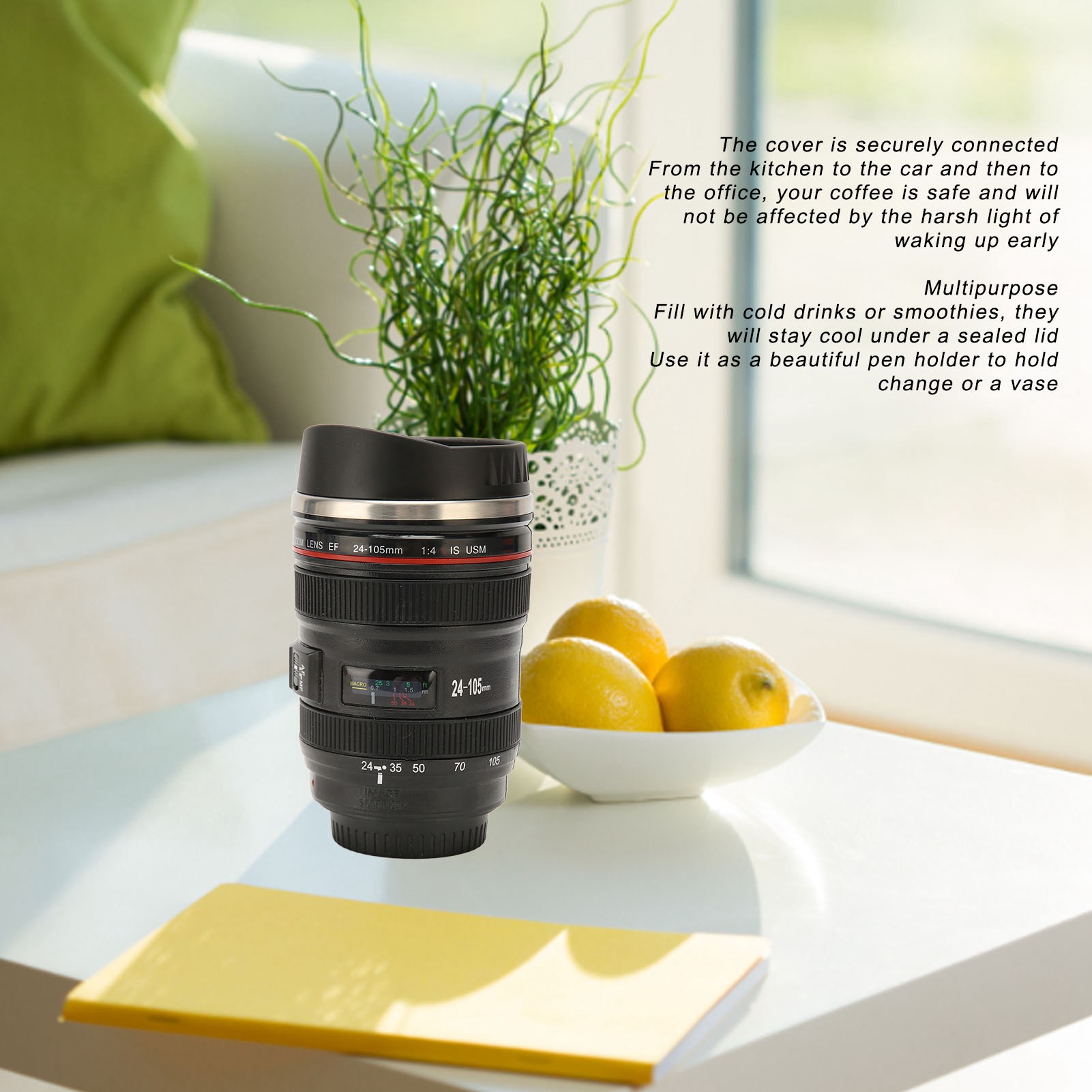EC Stainless Steel Camera Lens Coffee Mug Photographer Camera Mug Travel Coffee - Picture 18 of 18