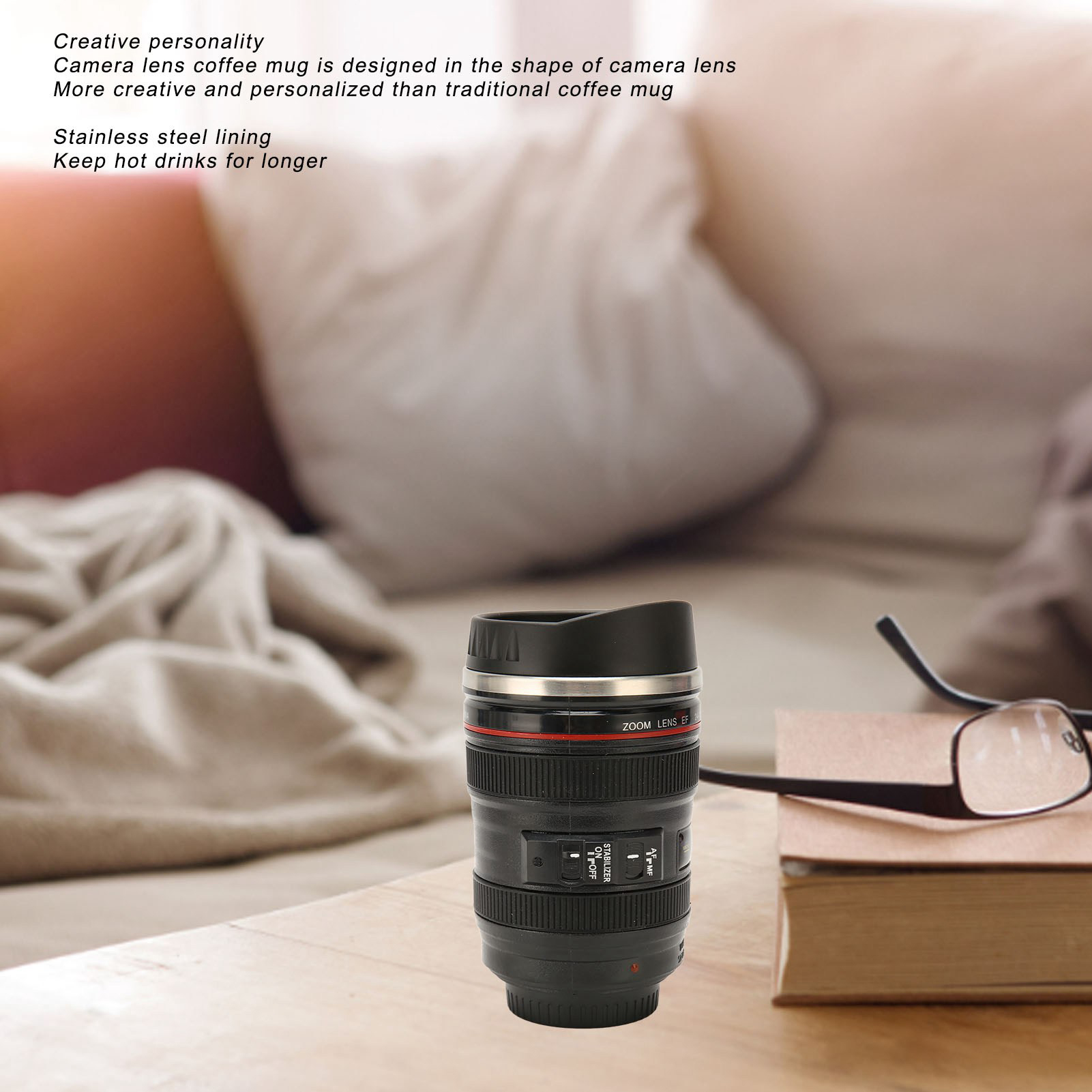 EC Stainless Steel Camera Lens Coffee Mug Photographer Camera Mug Travel Coffee - Picture 13 of 18