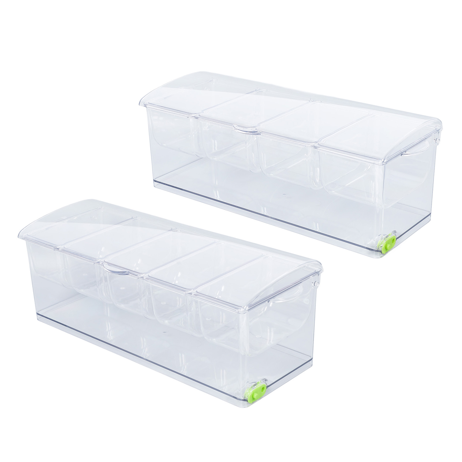 Servidor de condimentos refrigerados por hielo contenedor de alimentos fríos salsa transparente EE. UU. - Imagen 25 de 28