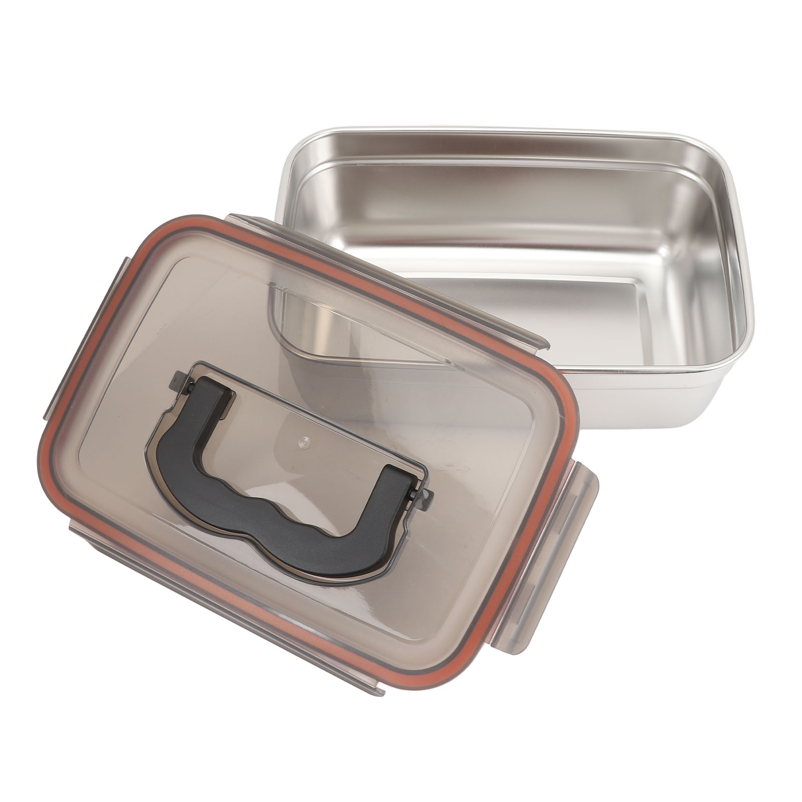 304 Stainless Steel Food Storage Container Metal Sealed Lunch Box With Handle