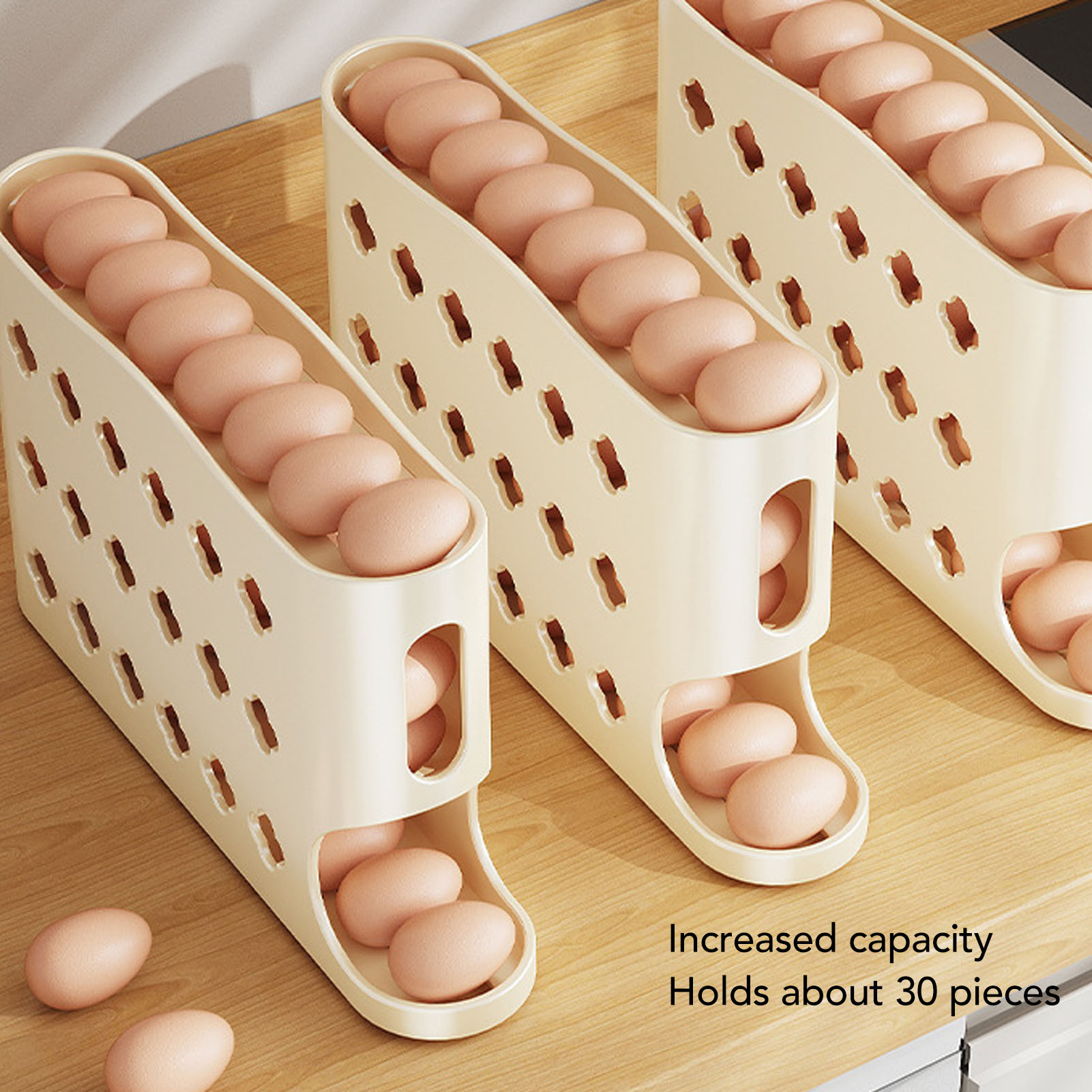 4 Tiers Egg Organizer Large Capacity Space Saving for Fridge Kitchen - Picture 18 of 18