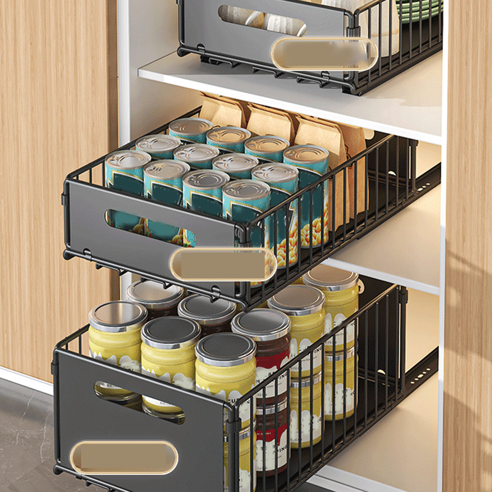 2PCS Pull Out Cabinet Organizer Metal Flexible Multifunctional Pull Out Spice FF - Picture 27 of 30