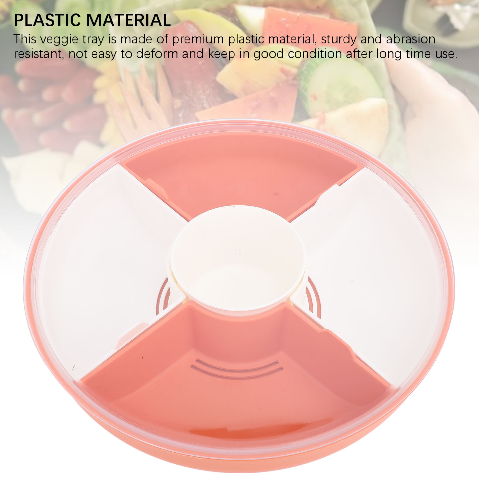 Veggie Tray W/Lid Large Capacity Plastic Drainage Divided Snack Tray For Frui - Picture 13 of 18