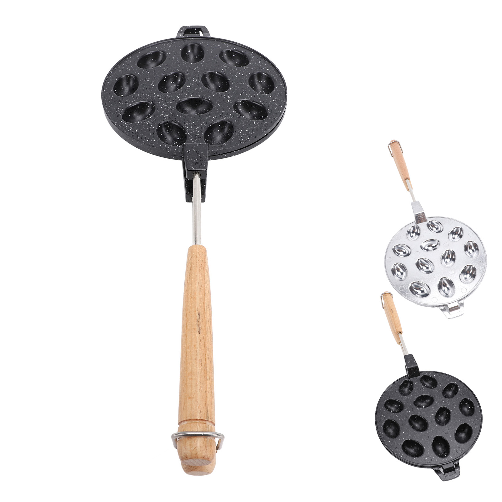 Walnut Cookie Maker 12 Holes Anti Stick Aluminum Alloy Composite Wood Nut US