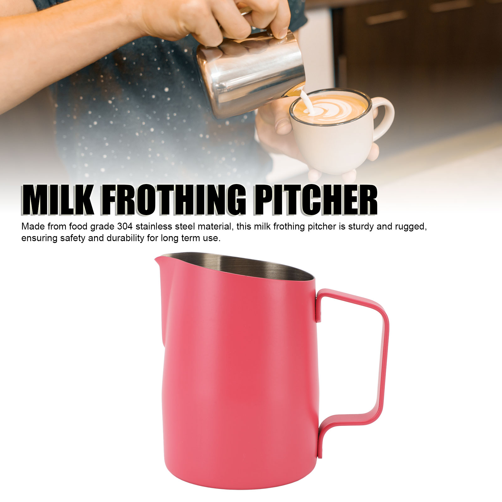 Stabiler 304 Edelstahl Milchaufschäumer Becher für Latte Art - Bild 16 von 18