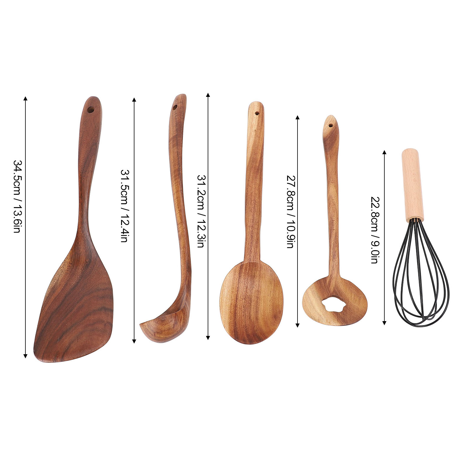 Cucchiai in Legno per Cucina Set Comfort Grip Utensili da Cucina Leggeri - Foto 13 di 18