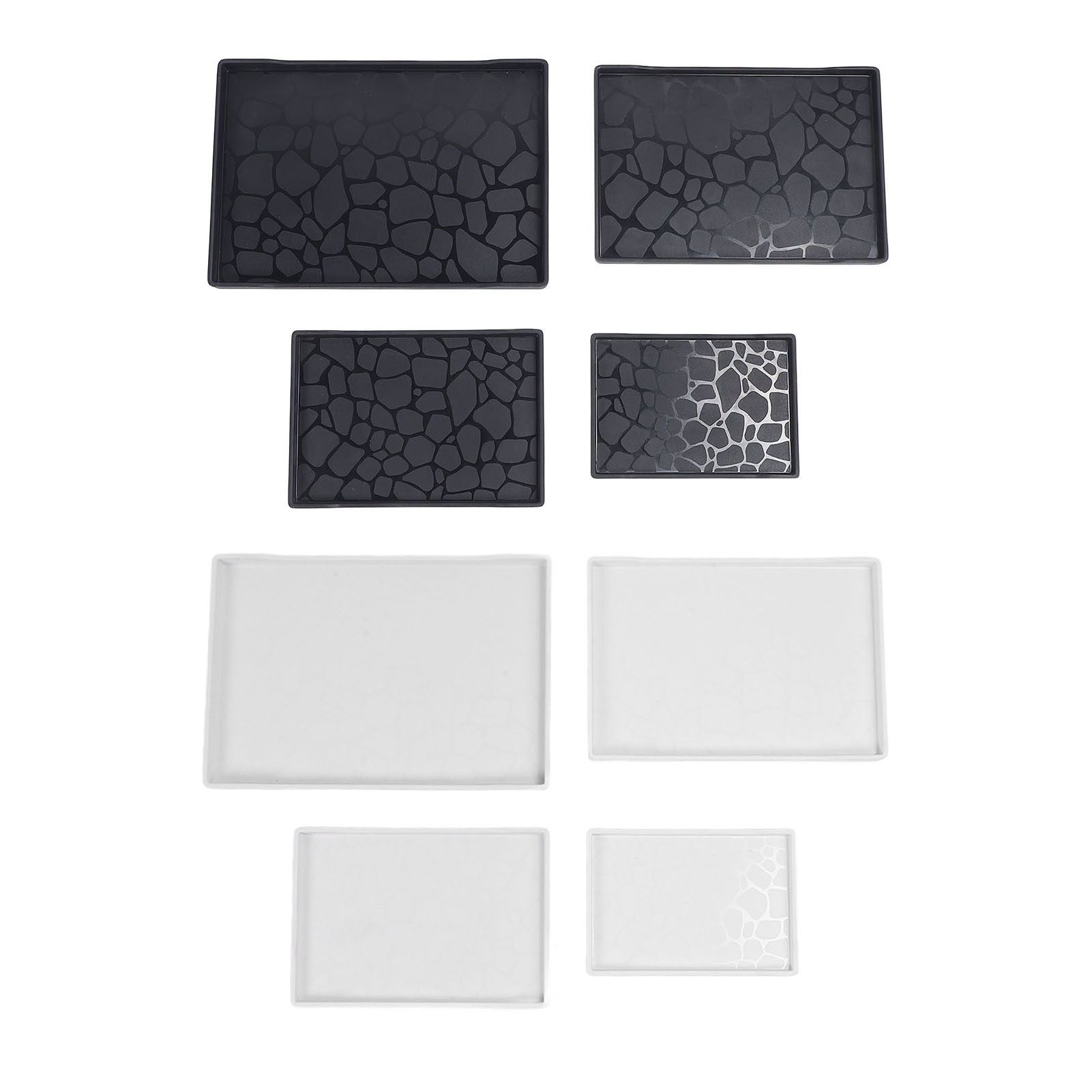 Bandeja para servir de plástico ligera multifunción 4 piezas bandejas rectangulares para frutas EE. UU. - Imagen 25 de 29