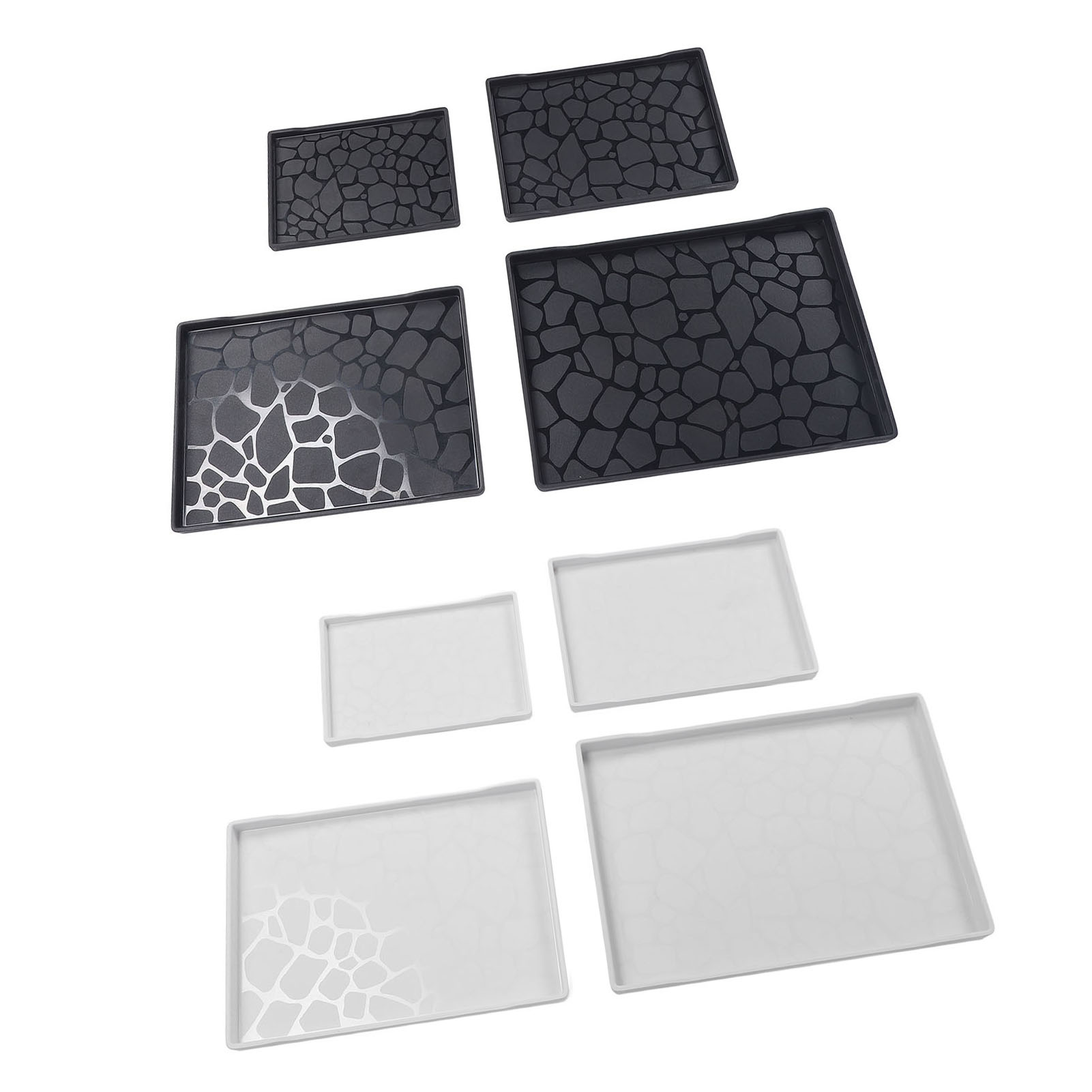Bandeja para servir de plástico ligera multifunción 4 piezas bandejas rectangulares para frutas EE. UU. - Imagen 27 de 29