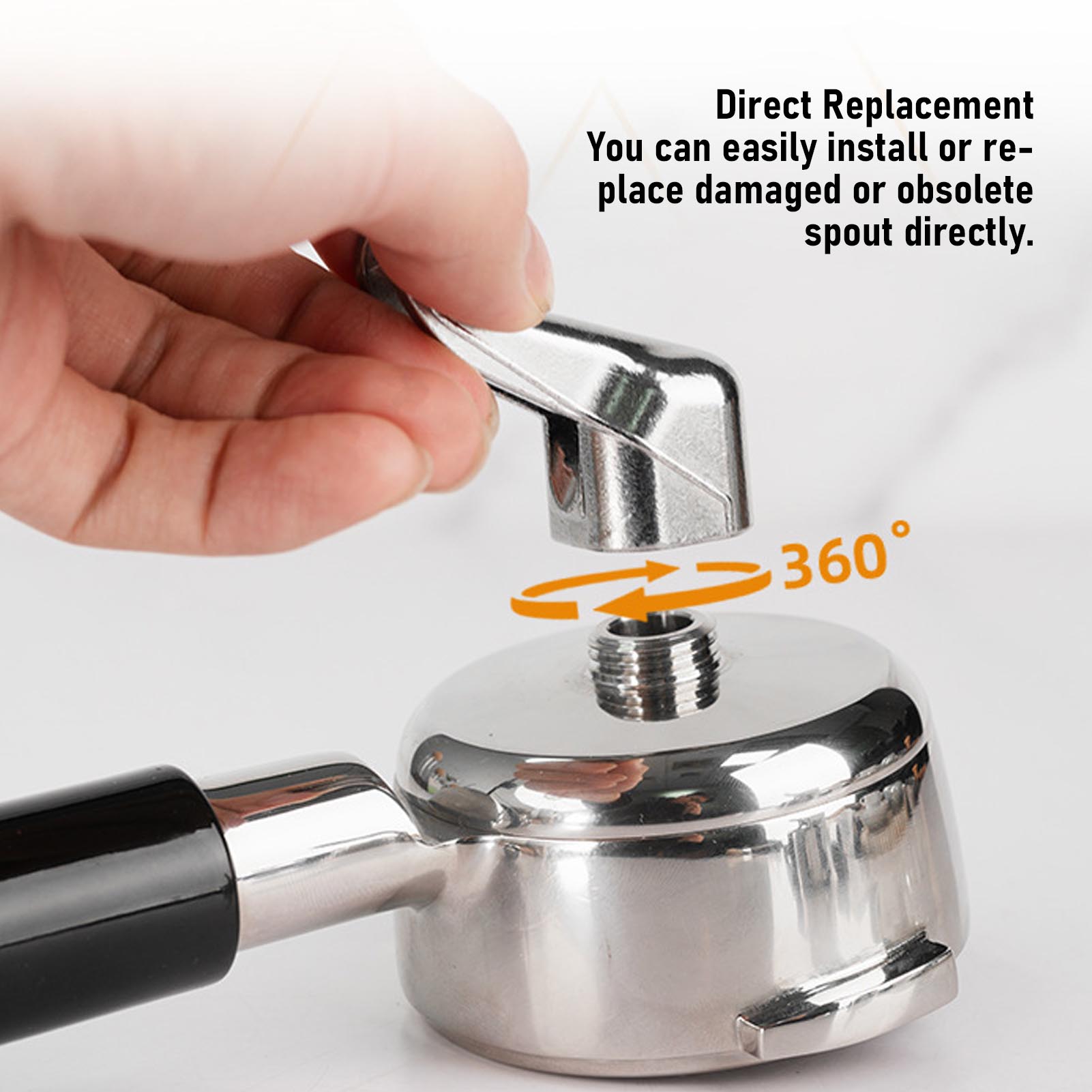 Portafilter Single Spout Zinc Alloy Spout Replacement For 51MM 53MM 54MM - Picture 15 of 18