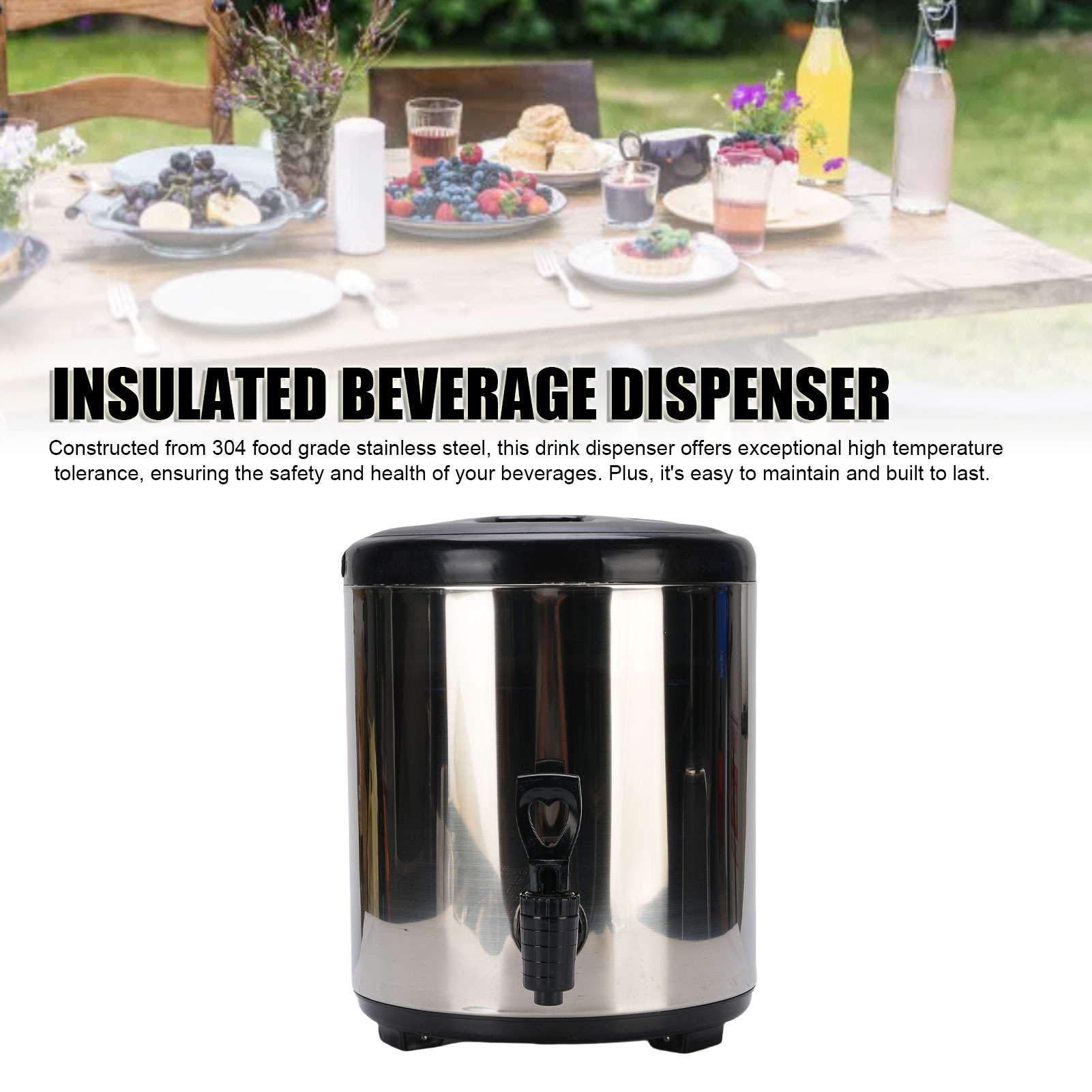6L Insulated Beverage Dispenser 304 Stainless Steel Portable Hot And Cold US - Picture 28 of 30