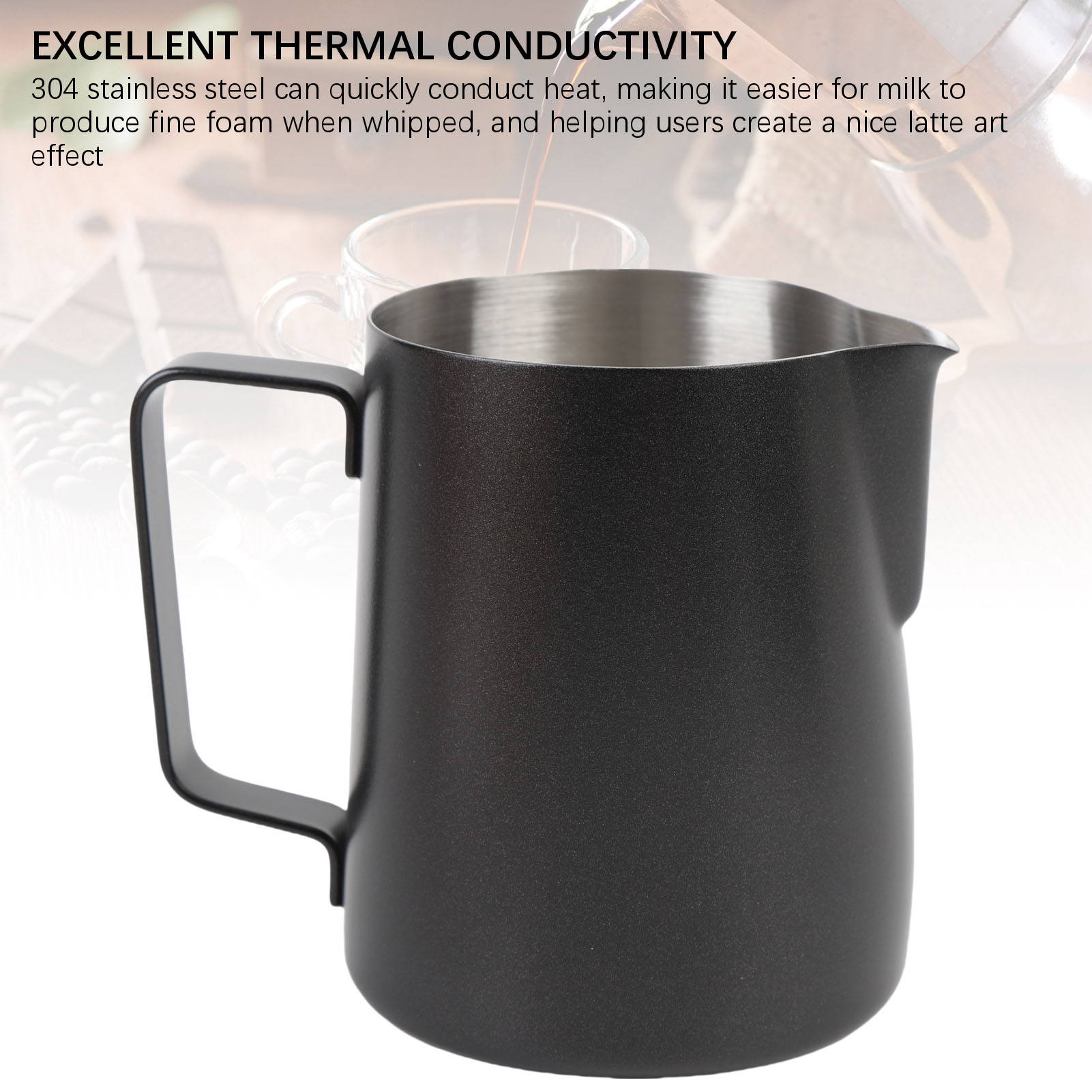 304 Stainless Steel Milk Pitcher with Pointed Spout for Latte Art Design - Picture 17 of 24