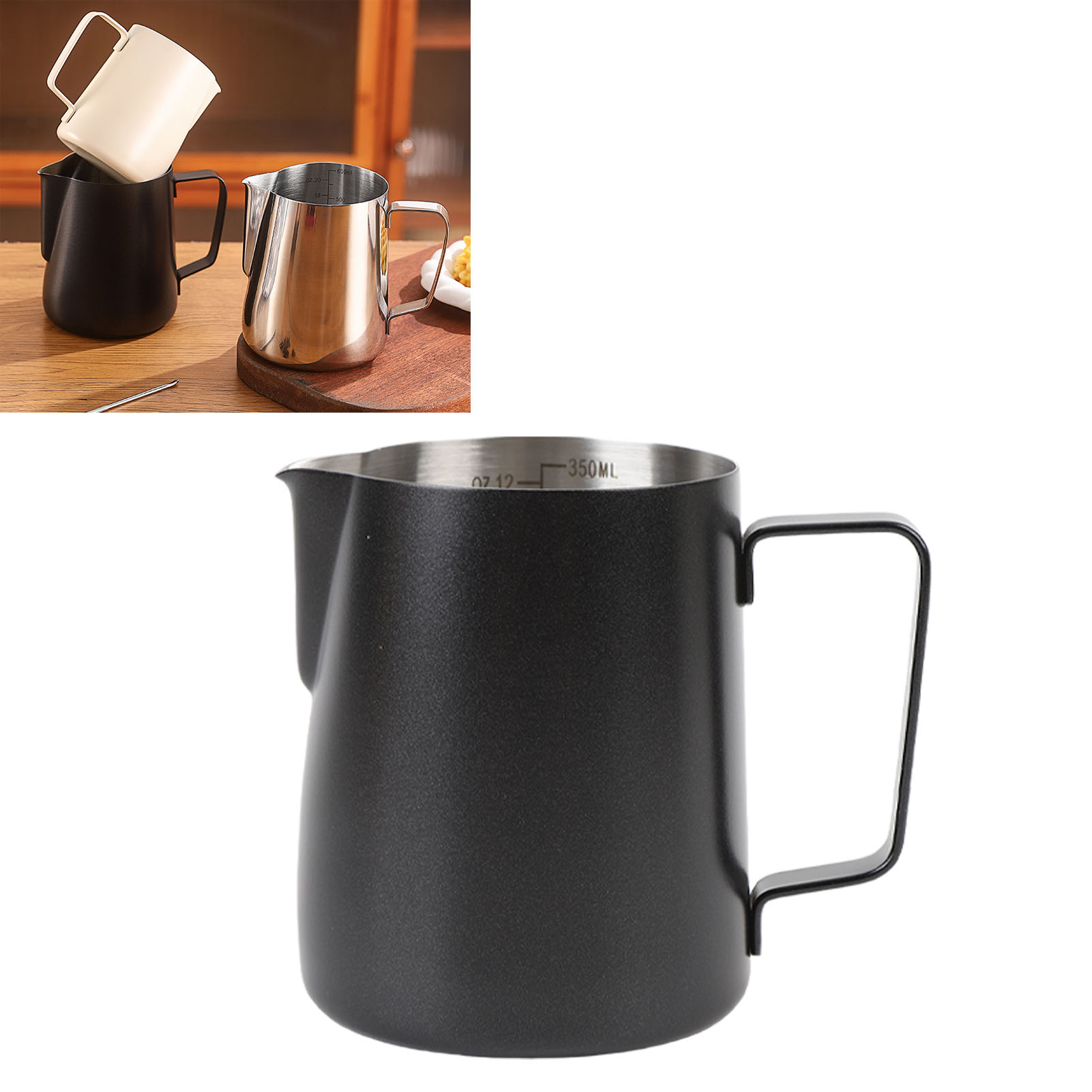 304 Stainless Steel Milk Pitcher with Pointed Spout for Latte Art Design - Picture 18 of 24
