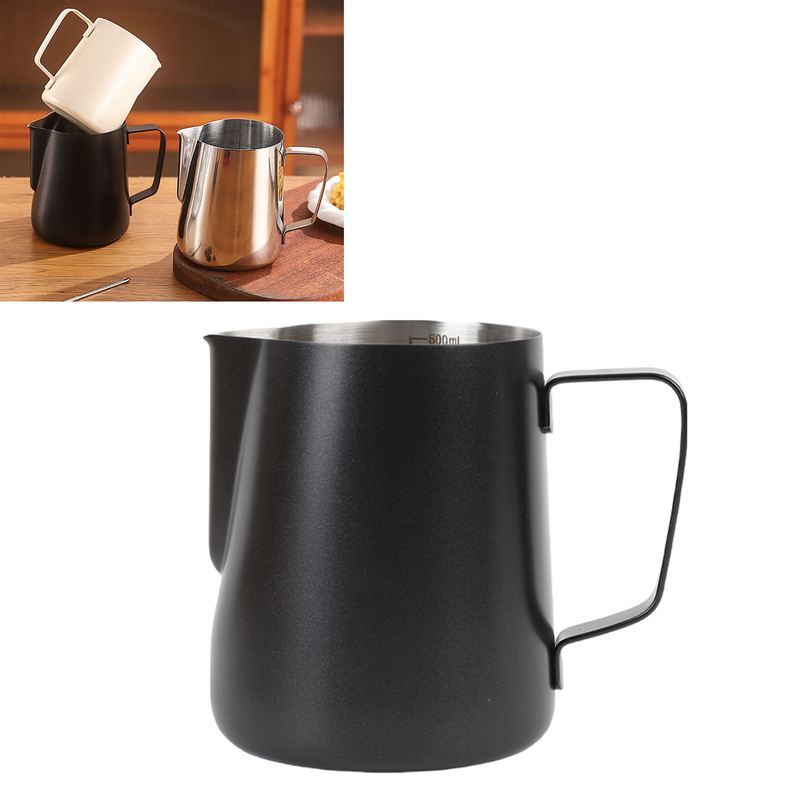 304 Stainless Steel Milk Pitcher with Pointed Spout for Latte Art Design - Picture 22 of 24