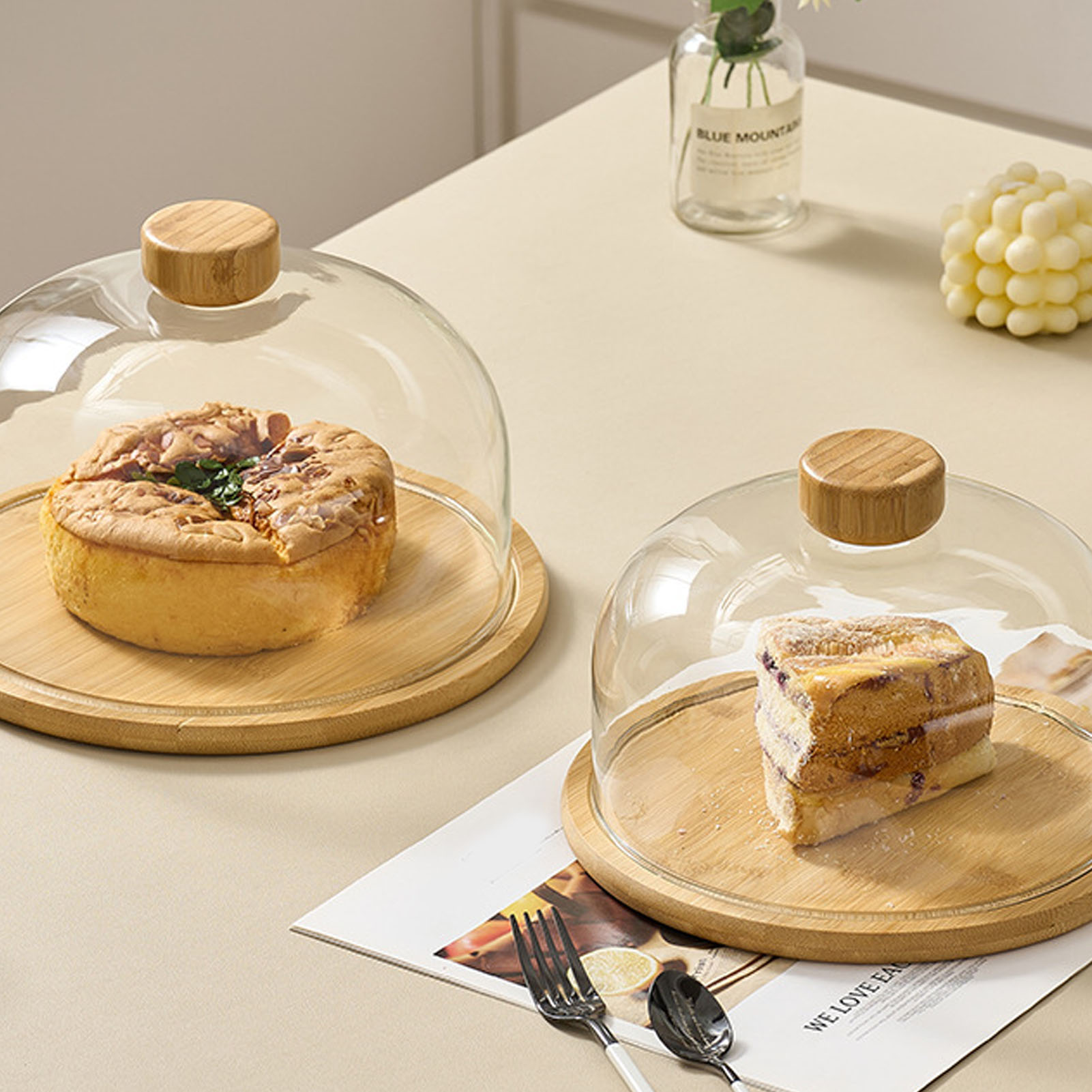 11 Inch Glass Dome Cake Stand Wedding Dessert Display - Picture 29 of 30