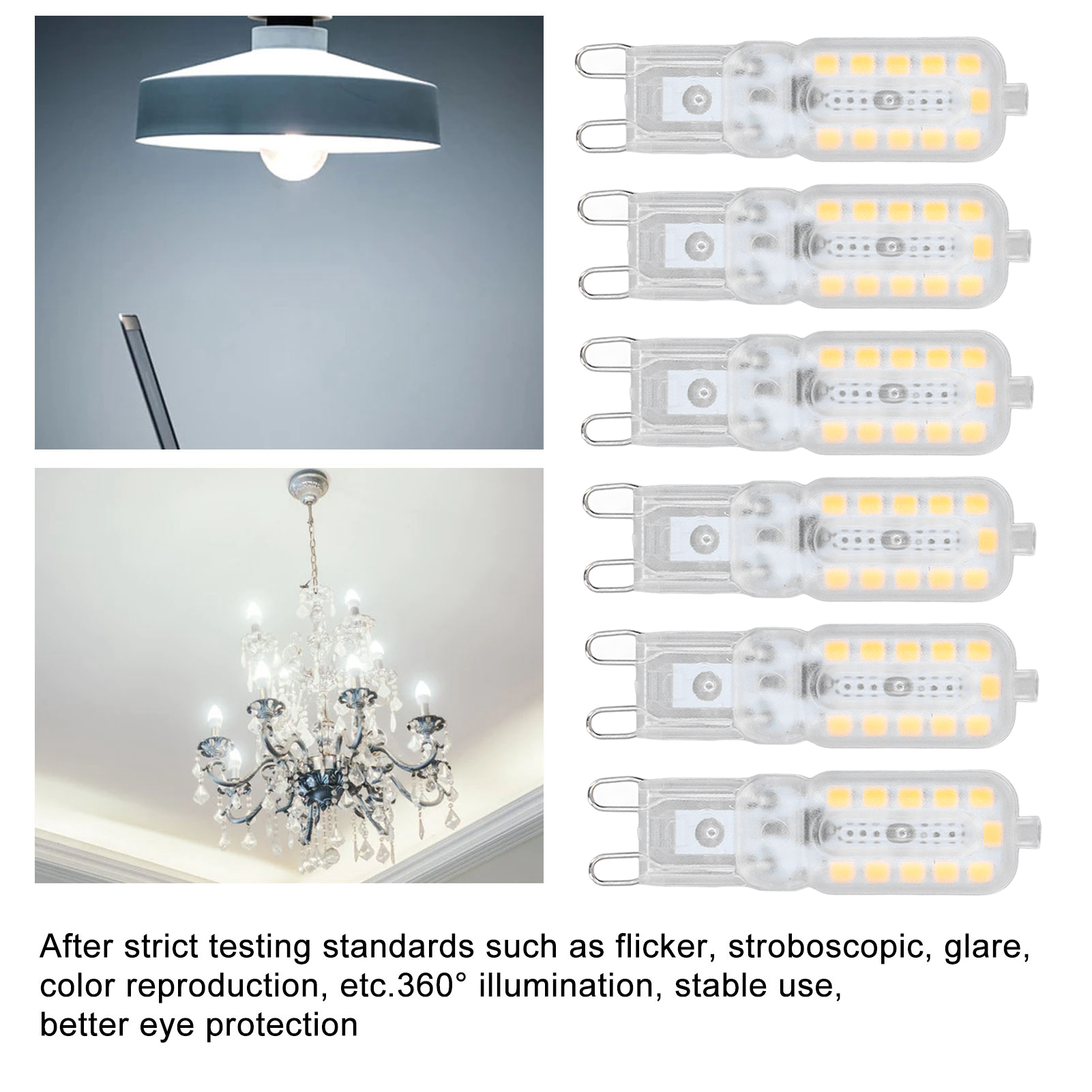 .›6pcs G9 LED Bulb 5W Transparent Cover 22LED Dimmable G9 Light Bulb For Ceiling - Picture 40 of 42