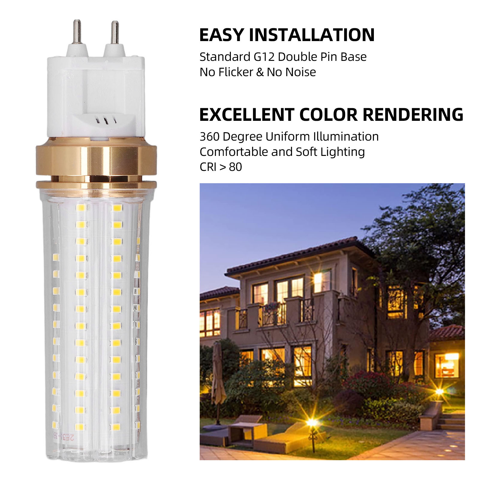 2 Pcs 20W G12 LED Corn Light Bulb 2000LM 360 Degree Lighting Angle SMD Chip L US - Picture 32 of 33