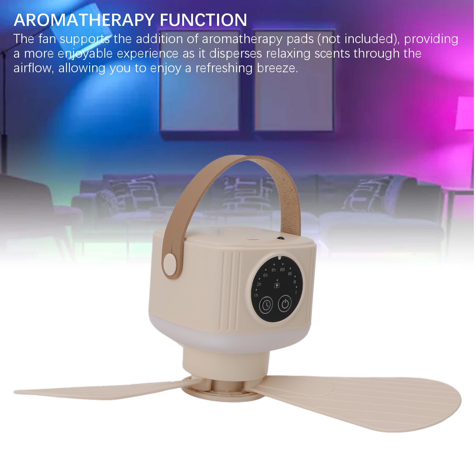 A USB Powered Ceiling Fan With Light 4 Speed Timing Function 7200mAh Battery - Picture 28 of 30