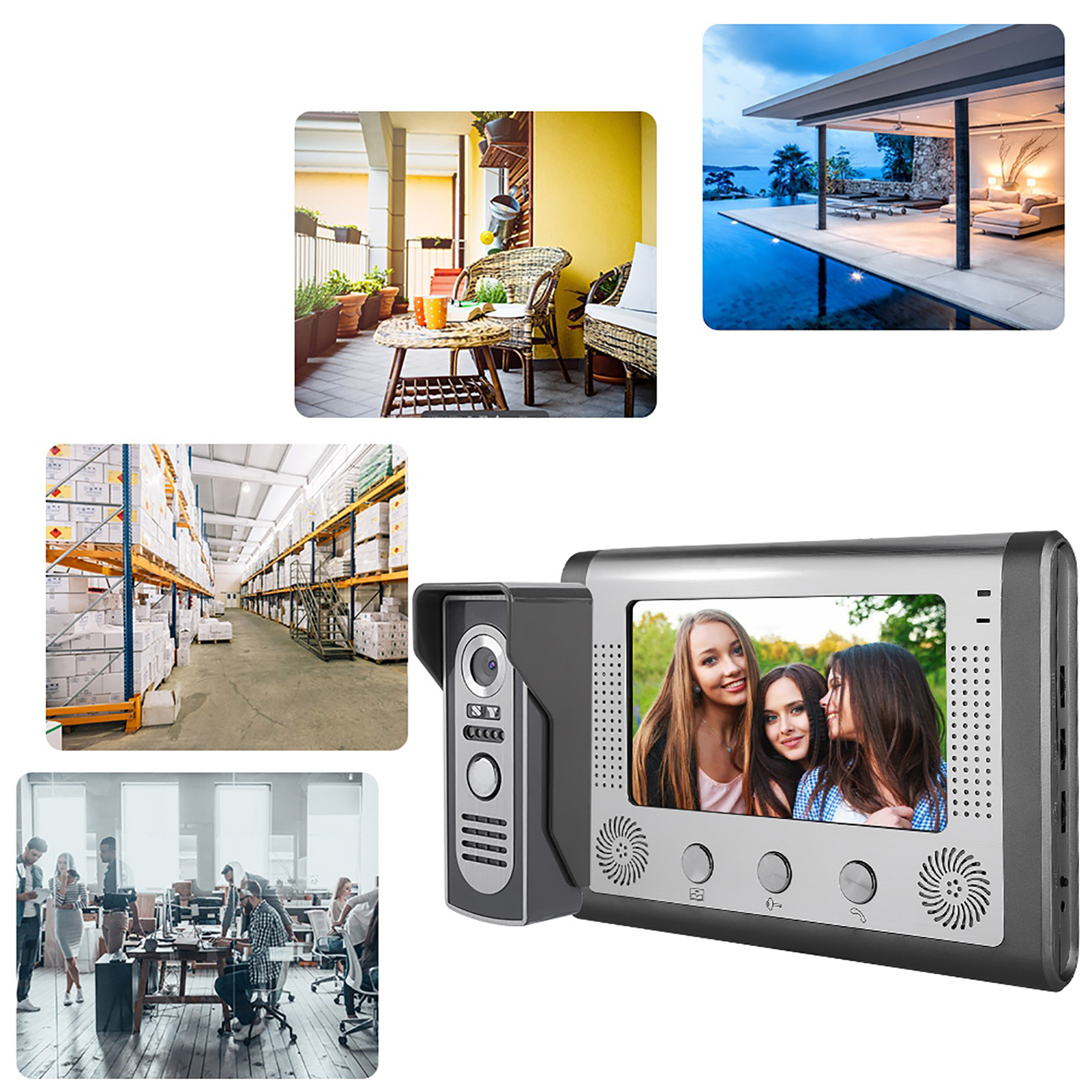 7inch Wired Photo Shooting Touch Screen Video Intercom Doorbell Door Phone 1 DOB - Picture 13 of 14