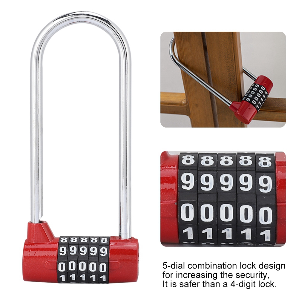 Zinc Alloy U Shape Combination Digit Password Code Lock Extra Long Cabinet Do CB - Bild 12 von 22