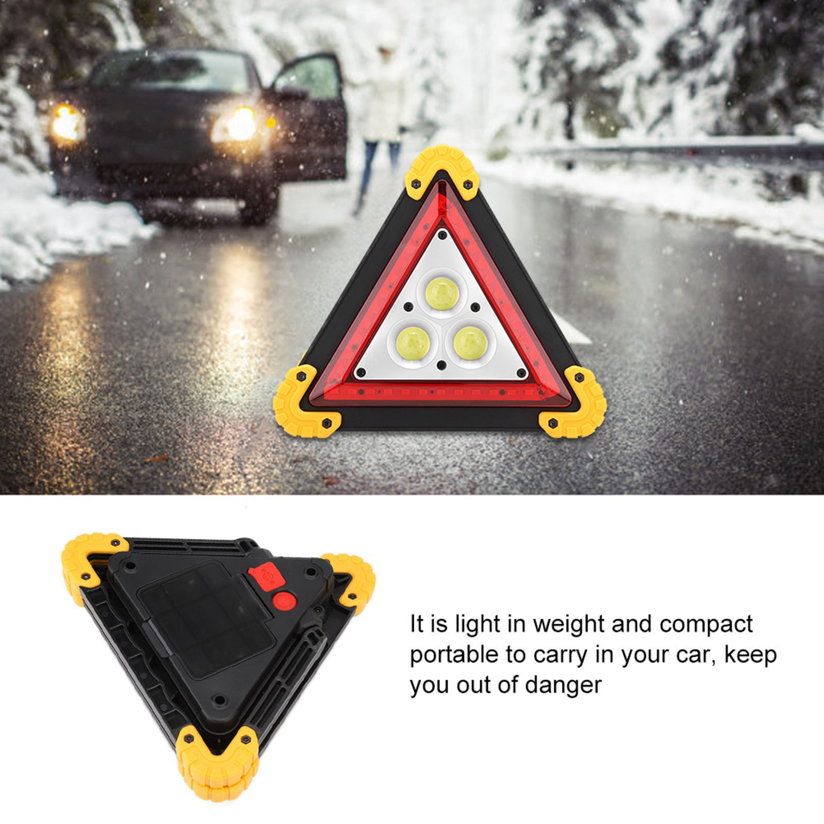 30W Multifunction Car Breakdown Emergency Safety Triangle Stop Sign