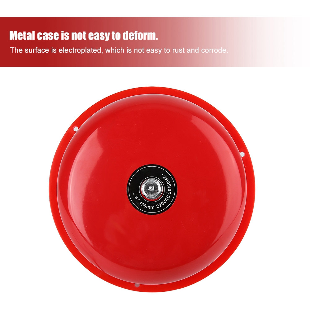 6 Inches Carbon Steel Internal Strike Type Electric Bell 95db