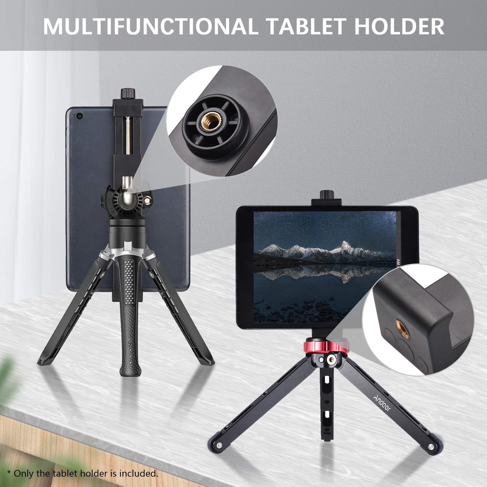 Wielofunkcyjny uchwyt na tablet zacisk tabletu statyw adapter wspornik SQNX - Zdjęcie 4 z 8