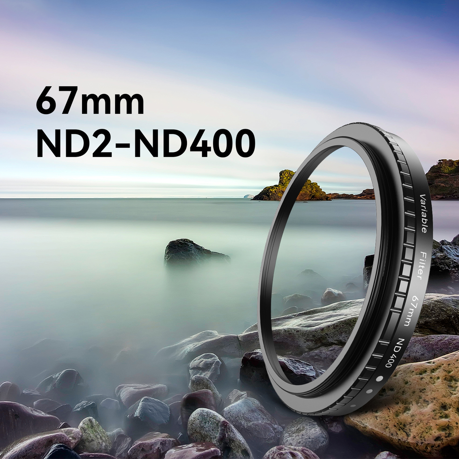 67mm Variable ND Filter For Phone Camera Lens ND2-ND400 Adjustable
