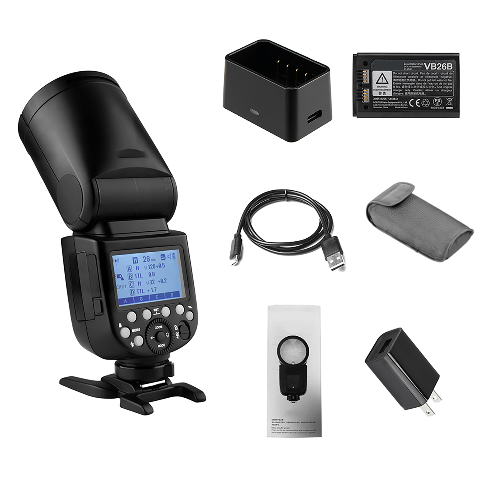 Godox V1C Round Head Camera Flash For 1500D 2.4G Wireless MOXV | eBay