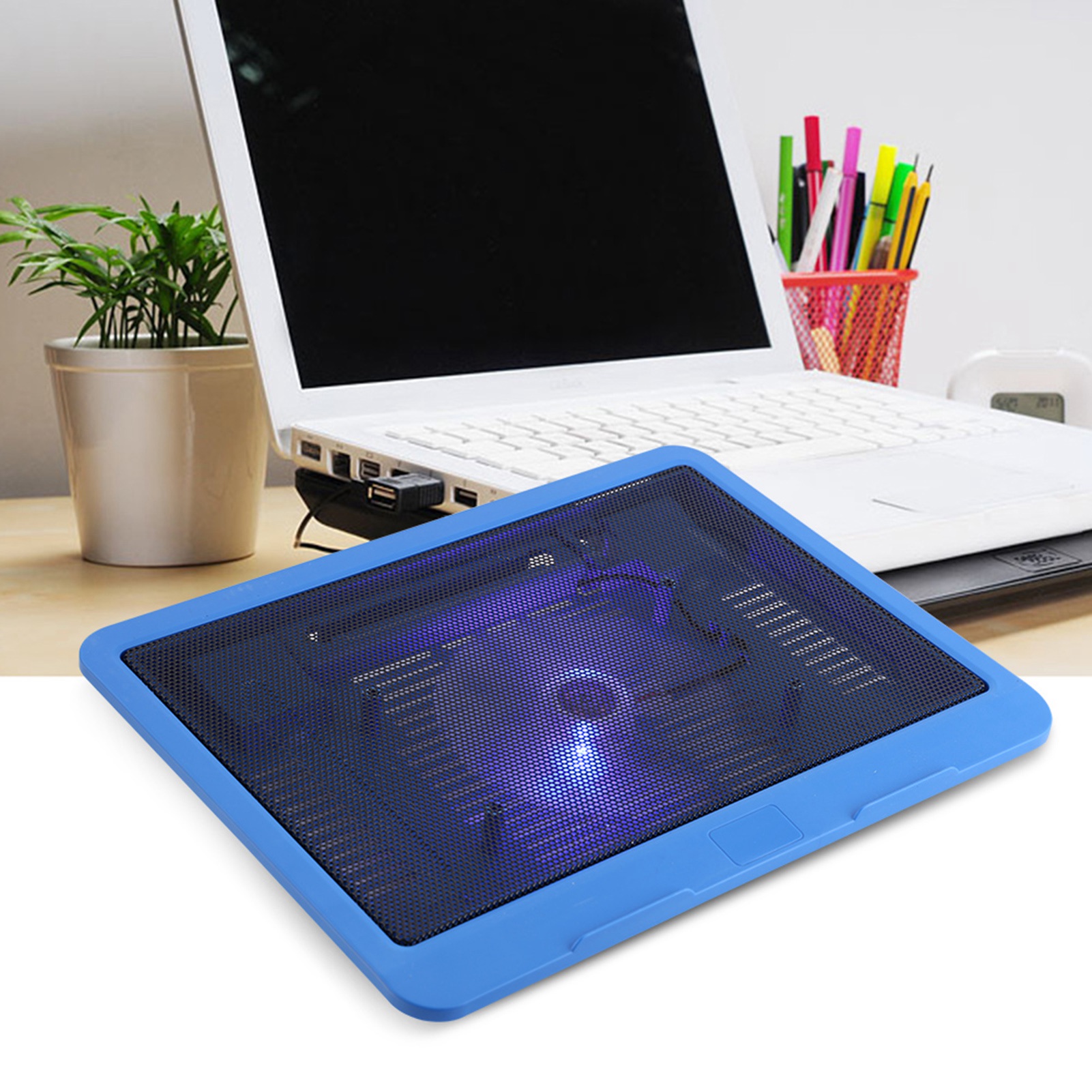 Laptop Cooler Cooling Pad Base Big Fan USB Stand For 14 Or Below Notebook Fit - Afbeelding 8 van 11