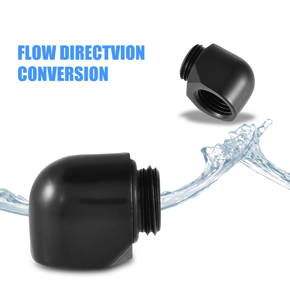 2x 90° Fitting Adapter G1/4 Thread For PC Water Cooling System CB - Afbeelding 11 van 14