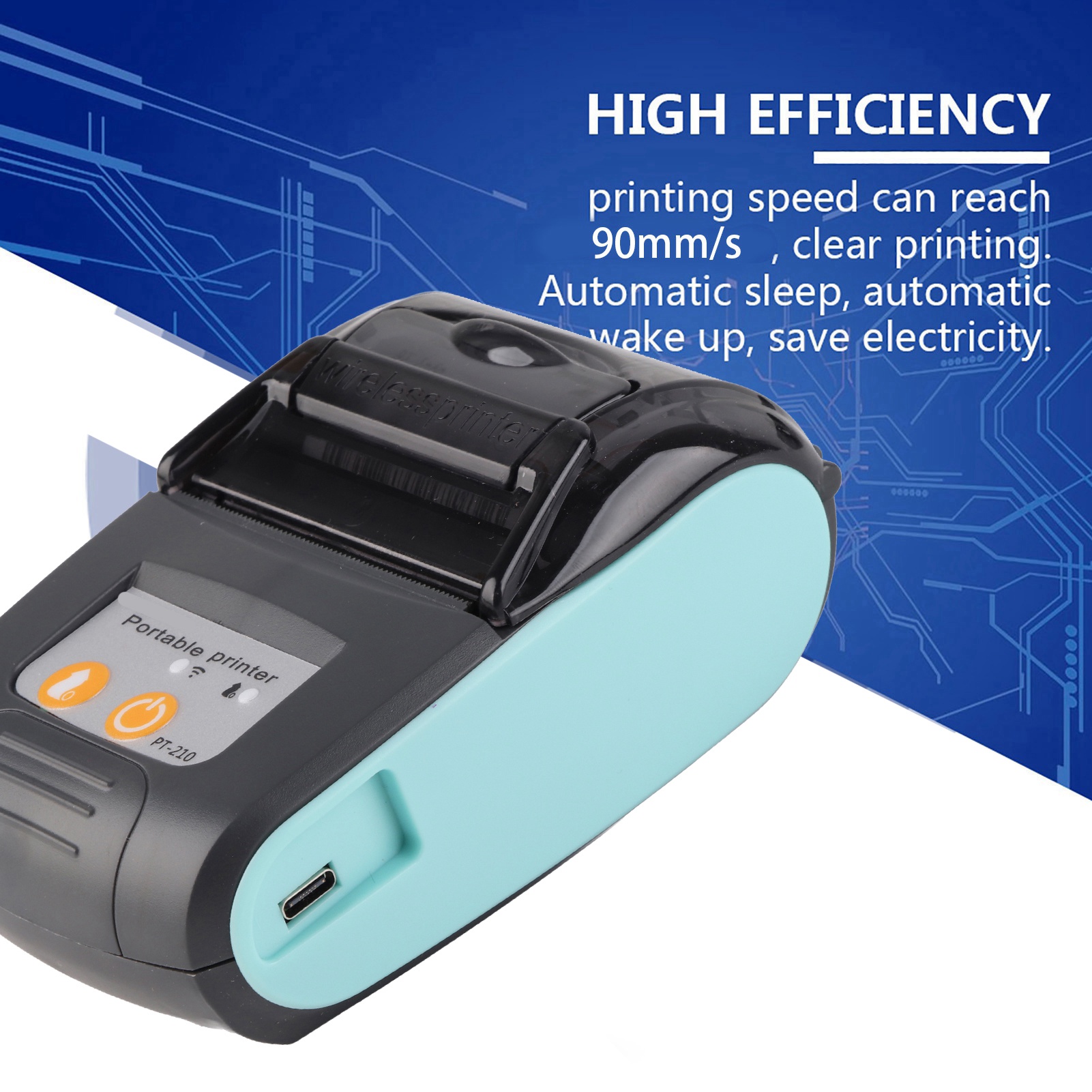 Wireless Portable Receipt Printer BT Thermal Bill Printer 58 Mm 110‑240 V FY - Afbeelding 10 van 18